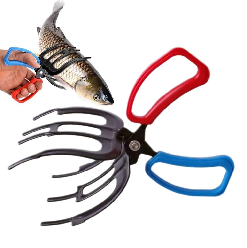 2024 Upgraded Three-Pronged Fish Gripper - Durable Fishing Pliers with Metal Control, 8'x4'