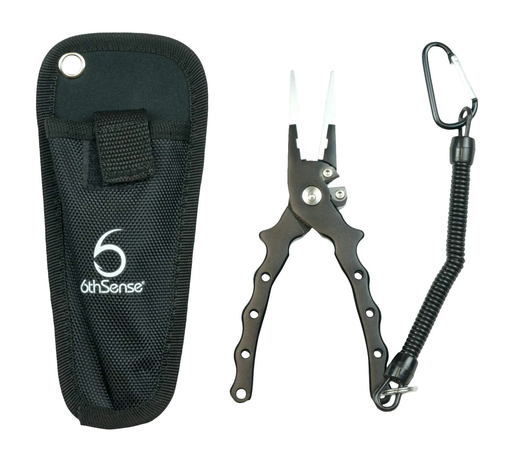 6th Sense JUGULAR 6.5' Aluminum Fishing Pliers with Tungsten Carbide Cutters & Ergonomic Grip