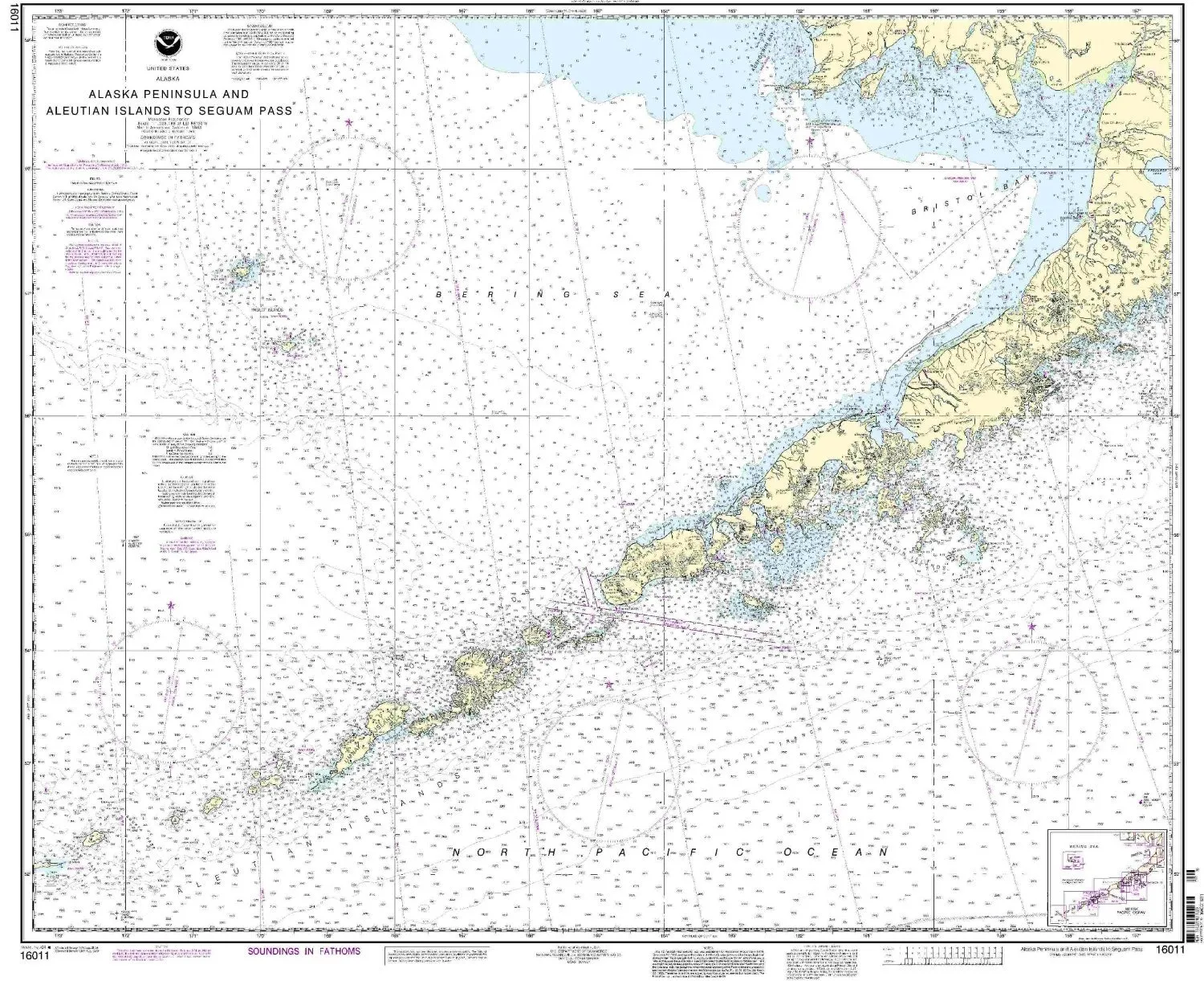 Alaska Peninsula & Aleutian Islands Nautical Chart - NOAA Approved, Printed on Demand