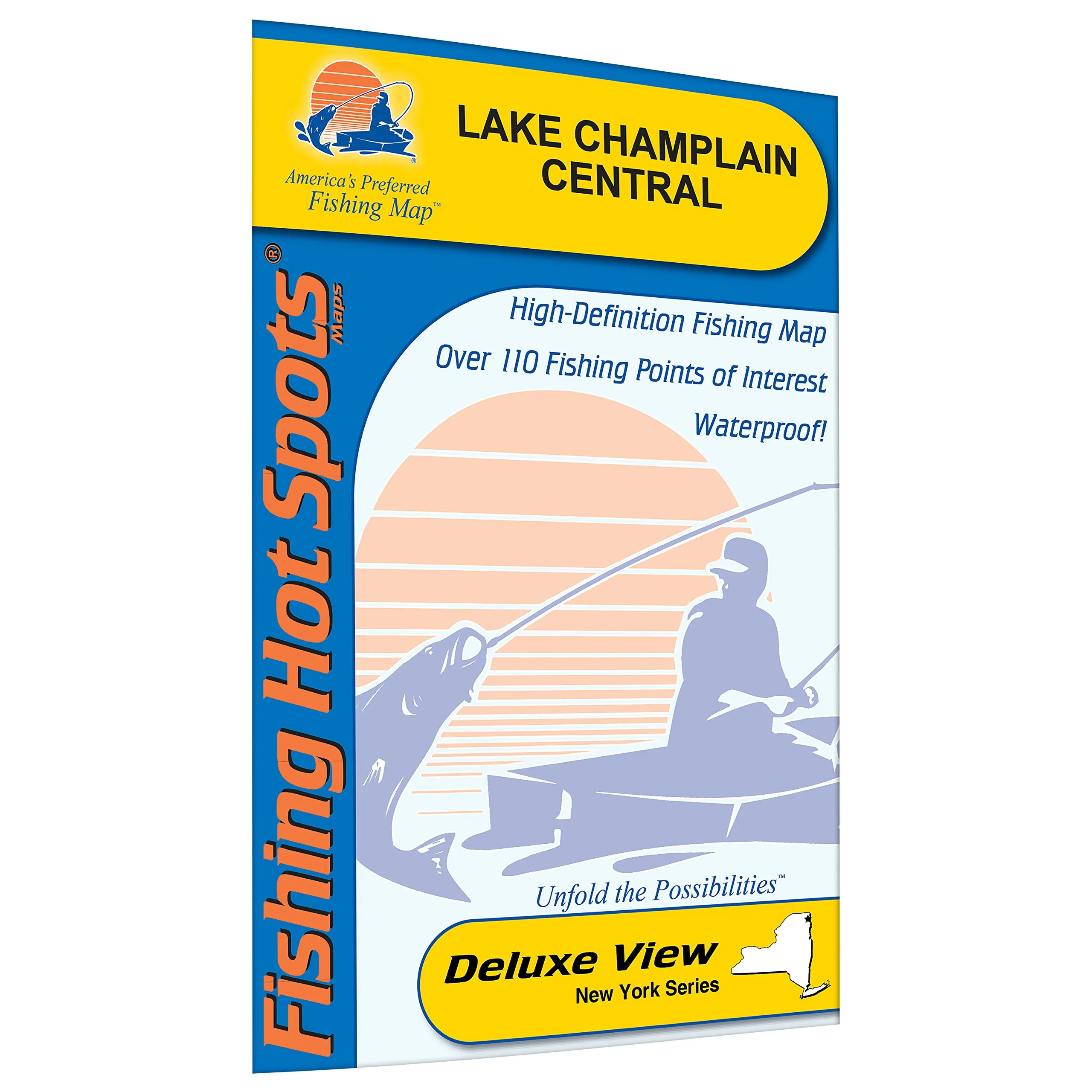 Champlain-Central Fishing Map for Lake Champlain, Waterproof, Expertly Researched, 3 Map Set