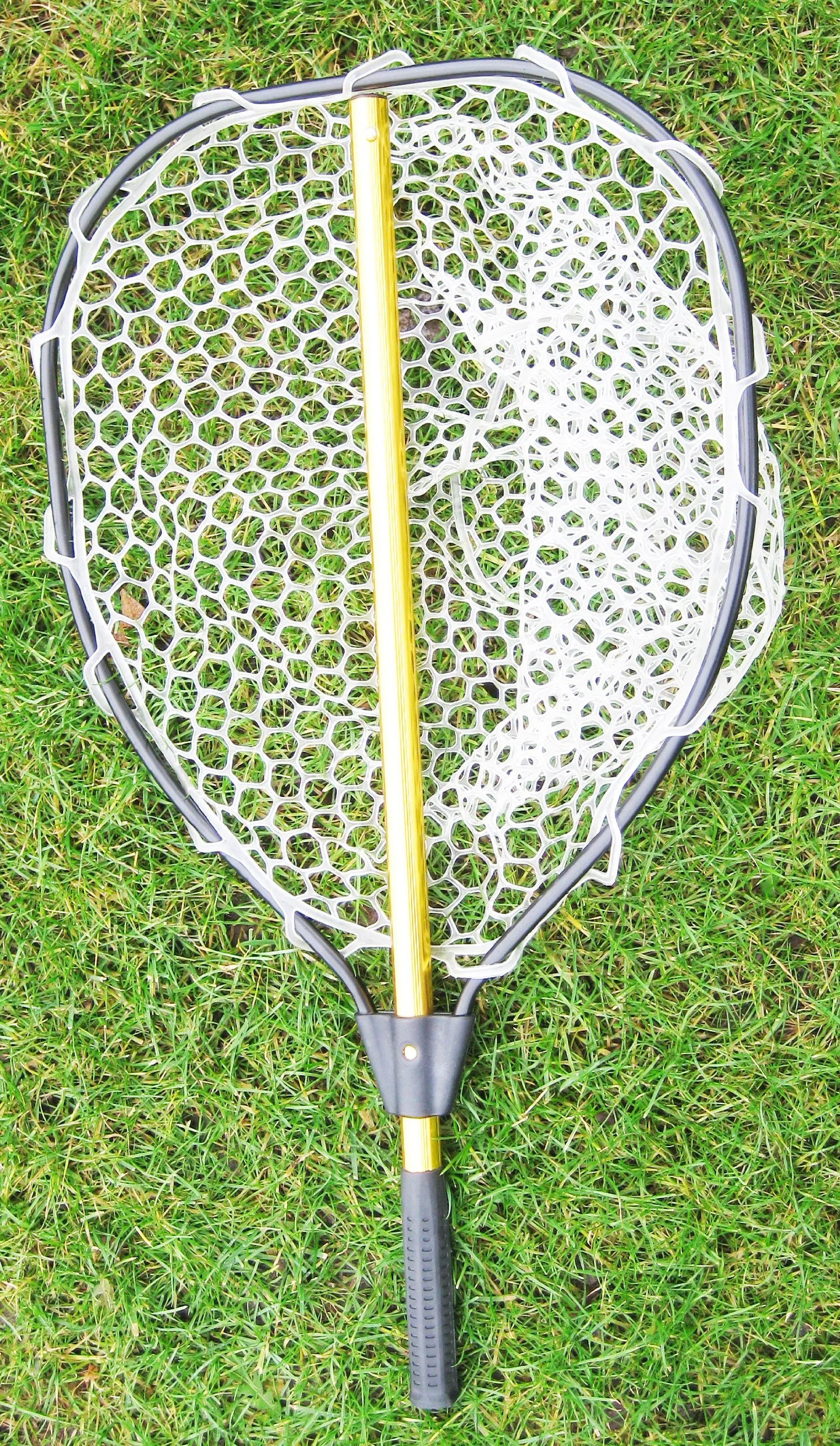 Collapsible Aluminum Landing Net with Rubber Net, 20'x16', Total Length 47', Lightweight 1Lb