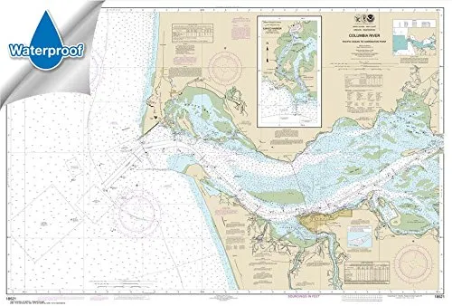 Columbia River to Harrington Point Chart 32.8x48.4 Waterproof - NOAA Certified Nautical Chart