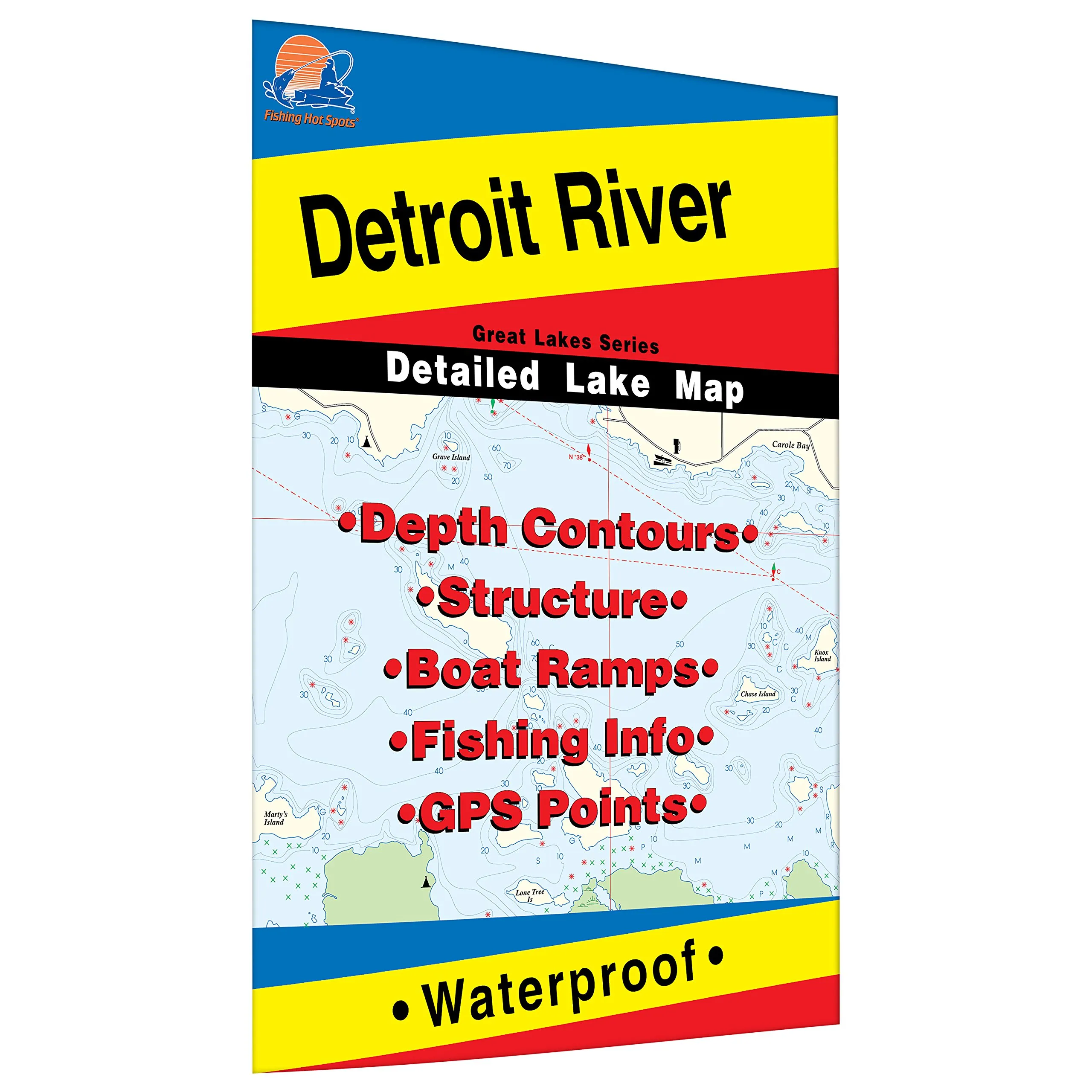 Detroit River Fishing Map - Waterproof, Expertly Researched, Trophy Walleye & White Bass Guide