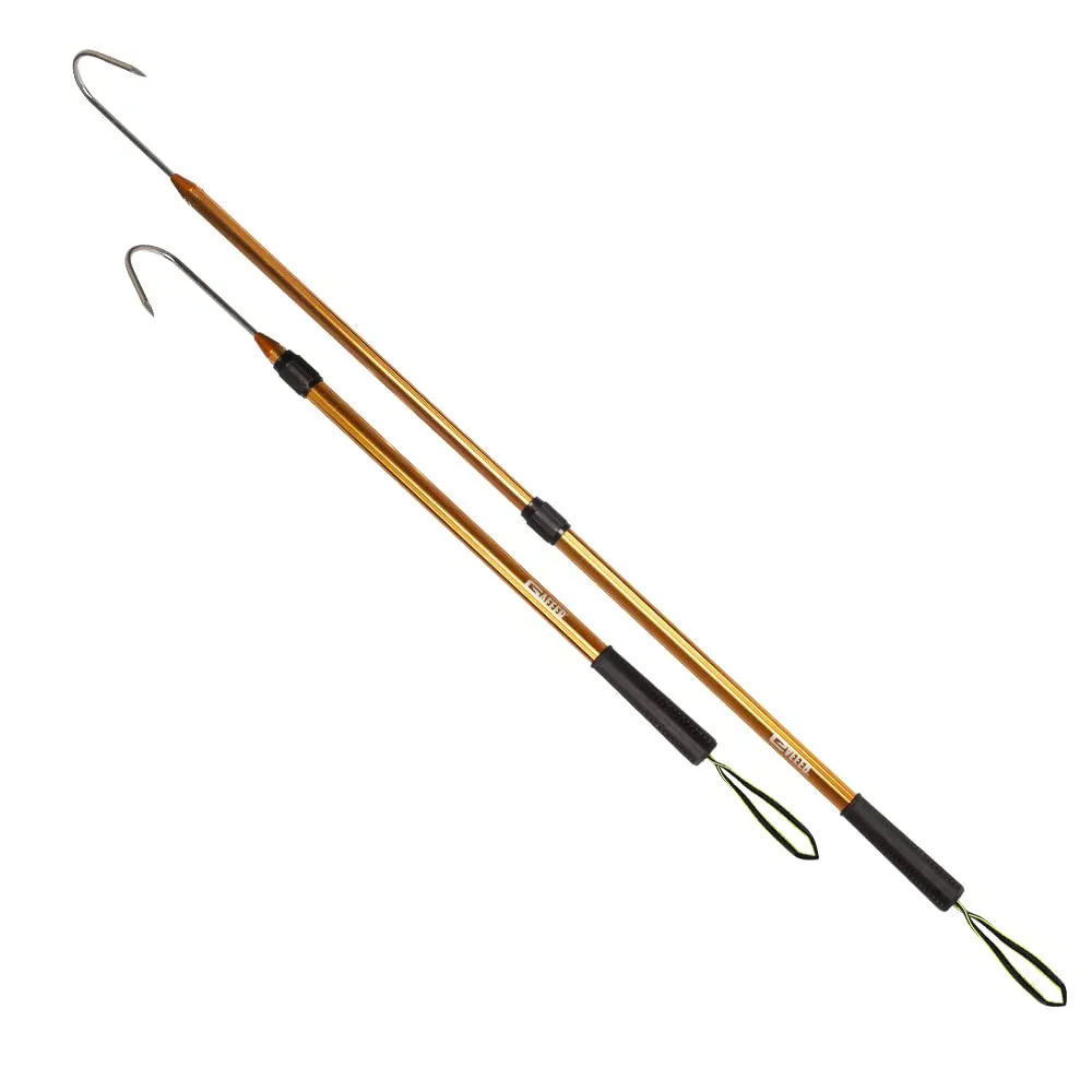 Extendable Aluminum Fishing Gaff Hook with Sharp Stainless Steel Spear, 32'-52' Adjustable Length