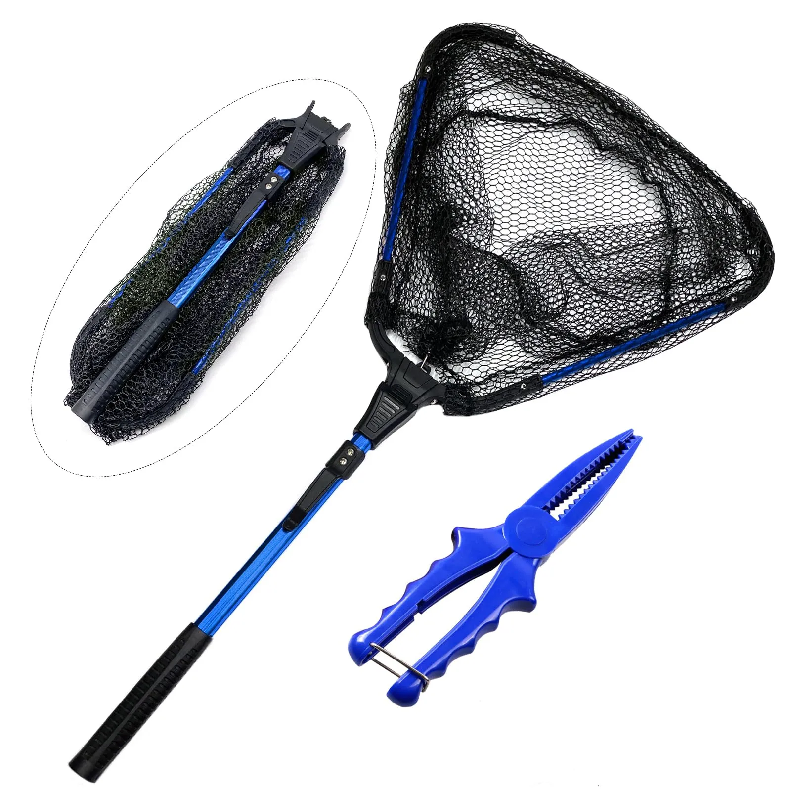 Extra Strong Foldable Fishing Net with Rubber Coating for Freshwater & Saltwater Fishing