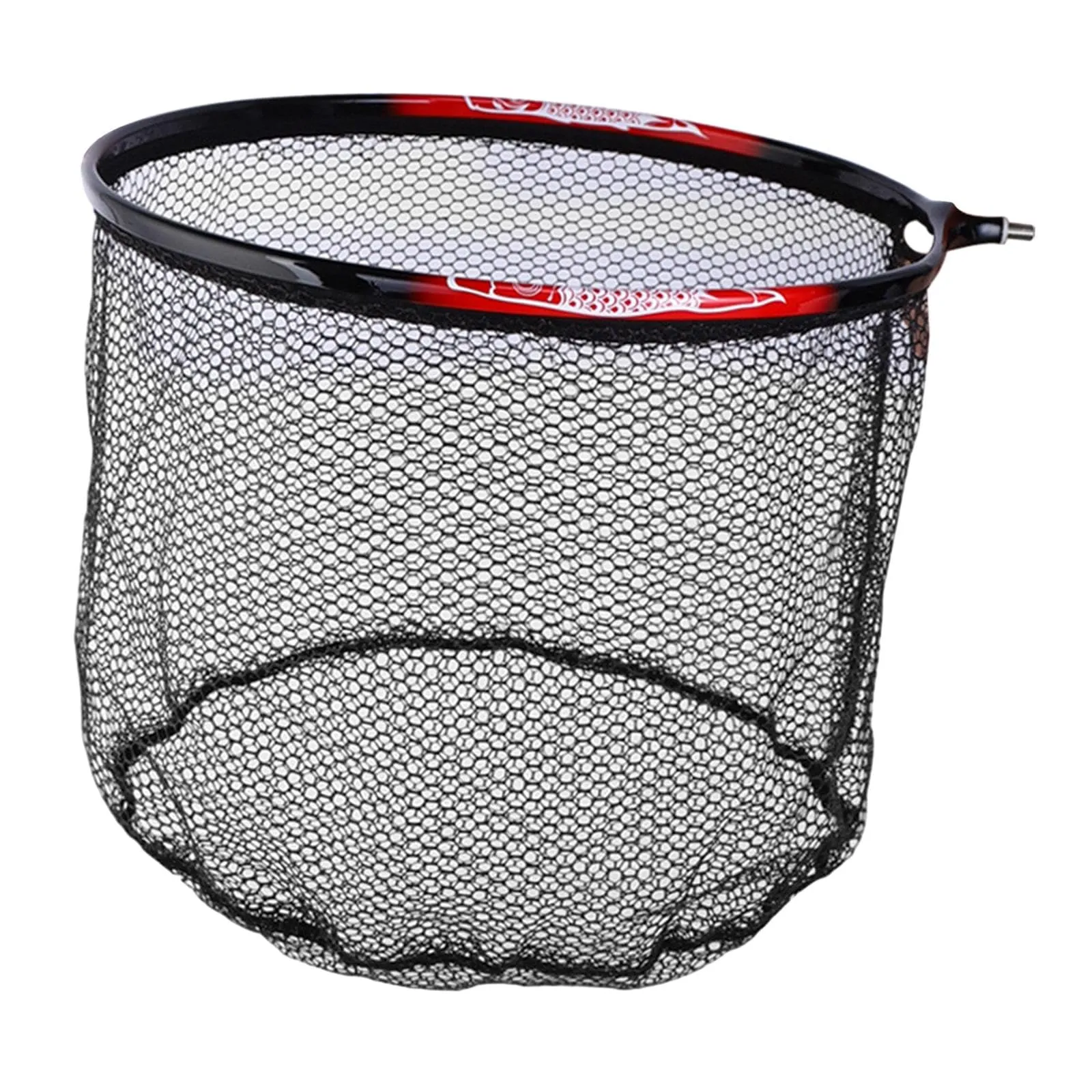 Fishing Landing Net Head - Rubber Coated Replacement, 8mm Thread, Lightweight Titanium Alloy