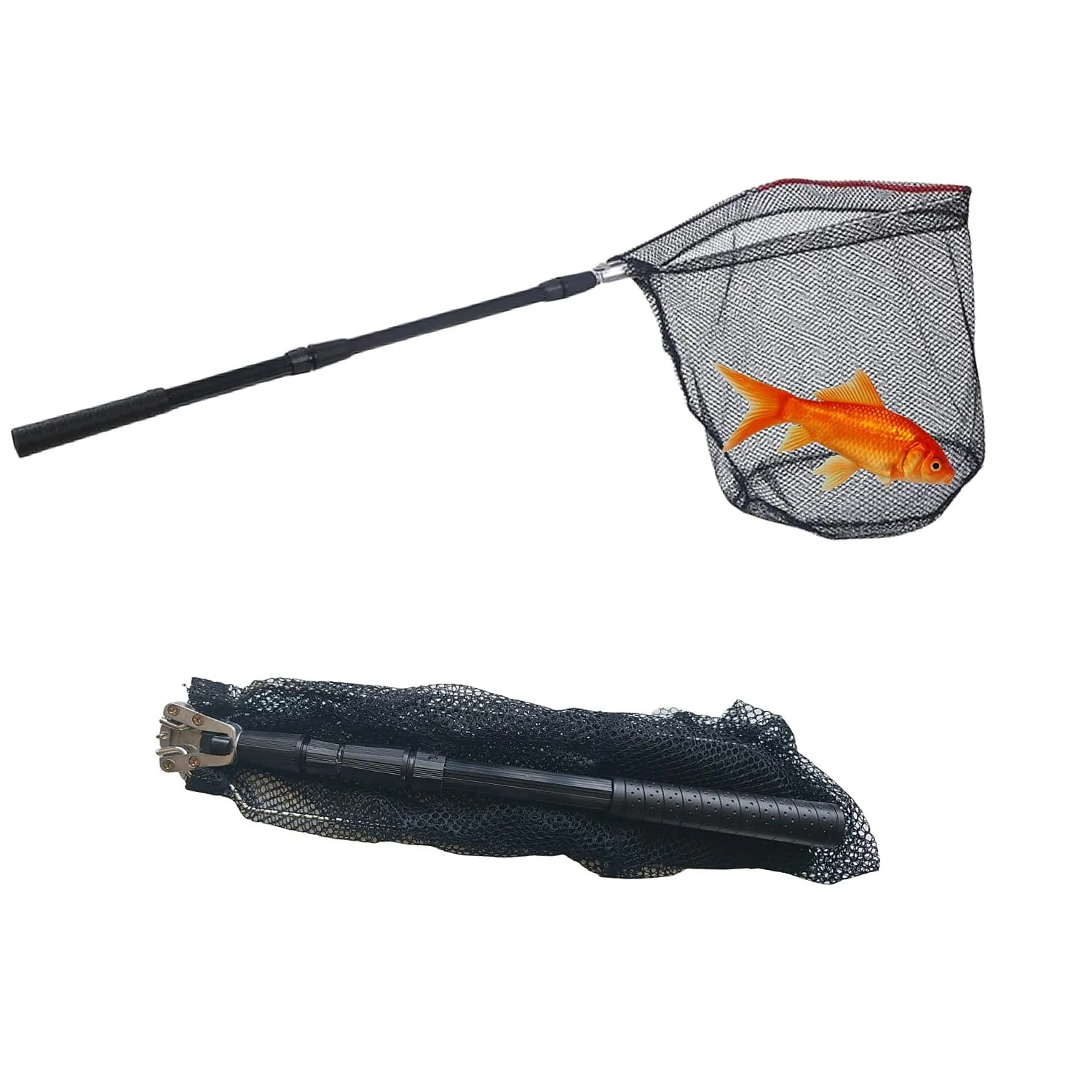 Fishing Landing Net with Telescoping Pole - Collapsible Freshwater & Saltwater Fishing Gear