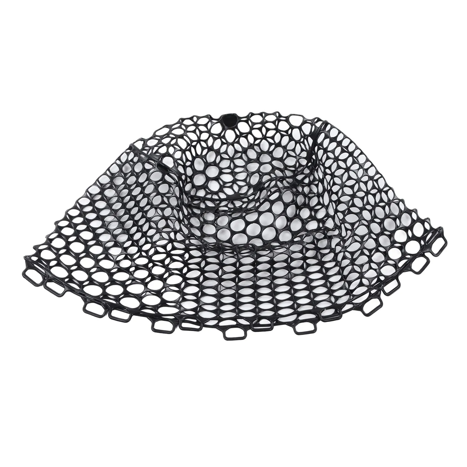 Fishing Net 14.9x12.6in Soft Flexible Foldable Black Rubber for Freshwater & Saltwater Angling