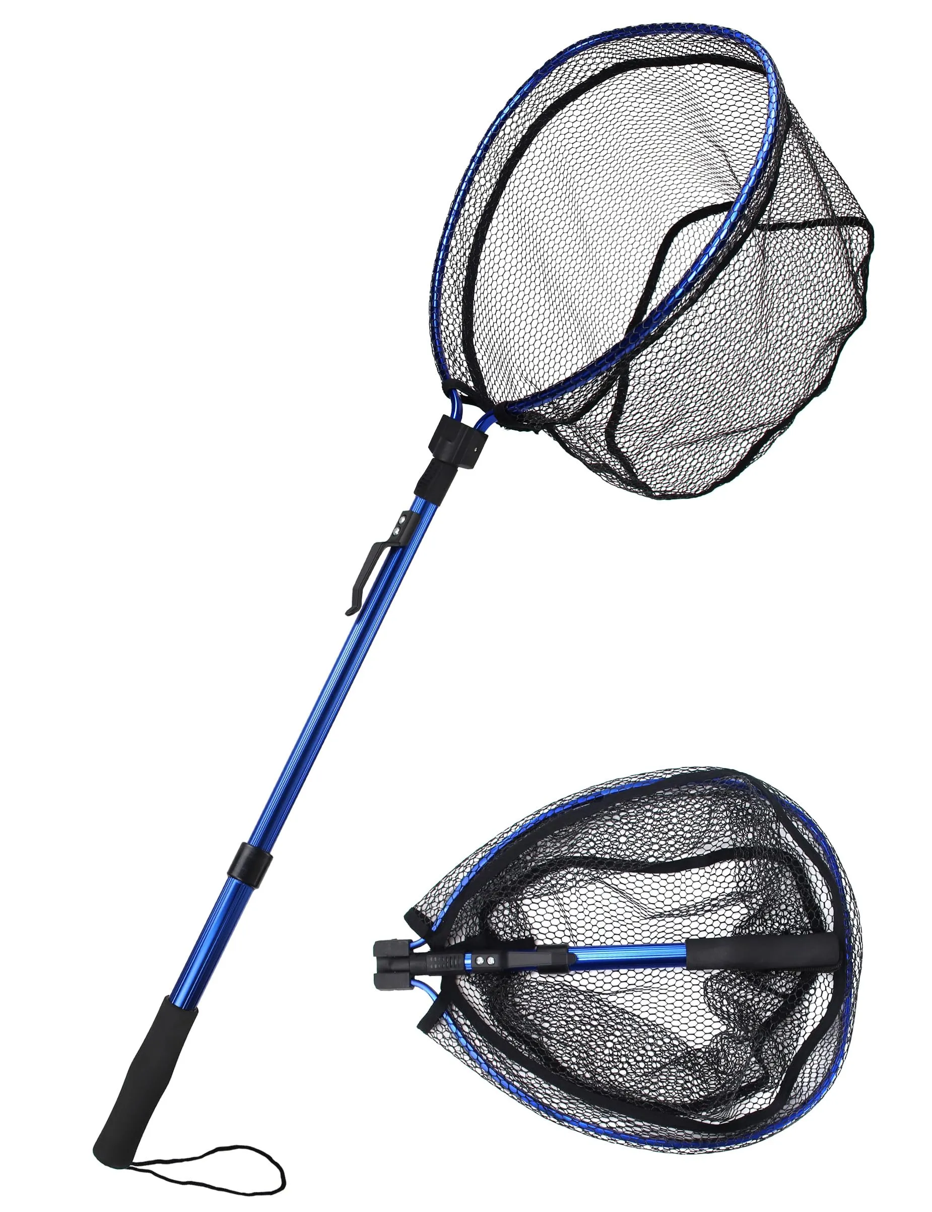 Fishing Net Rubber Coated Telescoping Fishing Net for Saltwater & Freshwater, 12.5x14.5 Inch