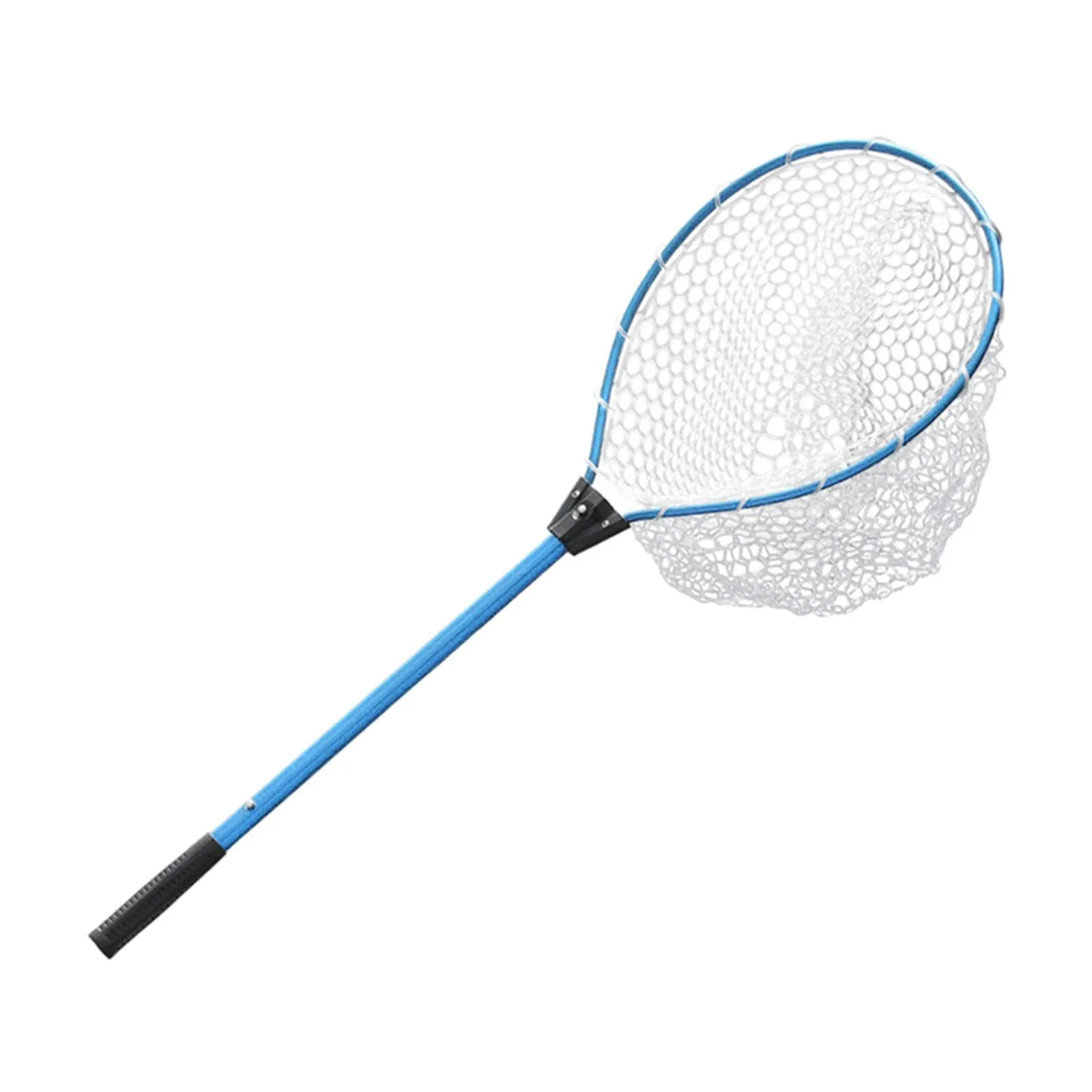 Fishing Net with Telescopic Handle, Knotless Mesh, Aluminum Frame, 22.8'-37' Reach, Blue