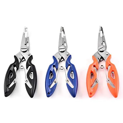 Fishing Pliers Stainless Steel Hook Remover, 5in Multi-Function Tool Set, Ergonomic Grip, 3pcs