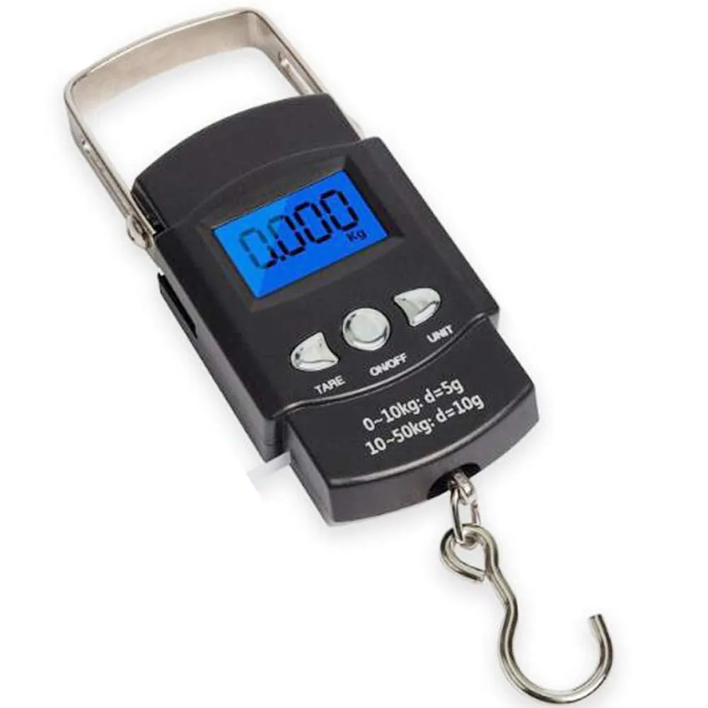 Fishing Scale 110lb/50kg with Backlit LCD, Portable Electronic Balance, Includes Measuring Tape