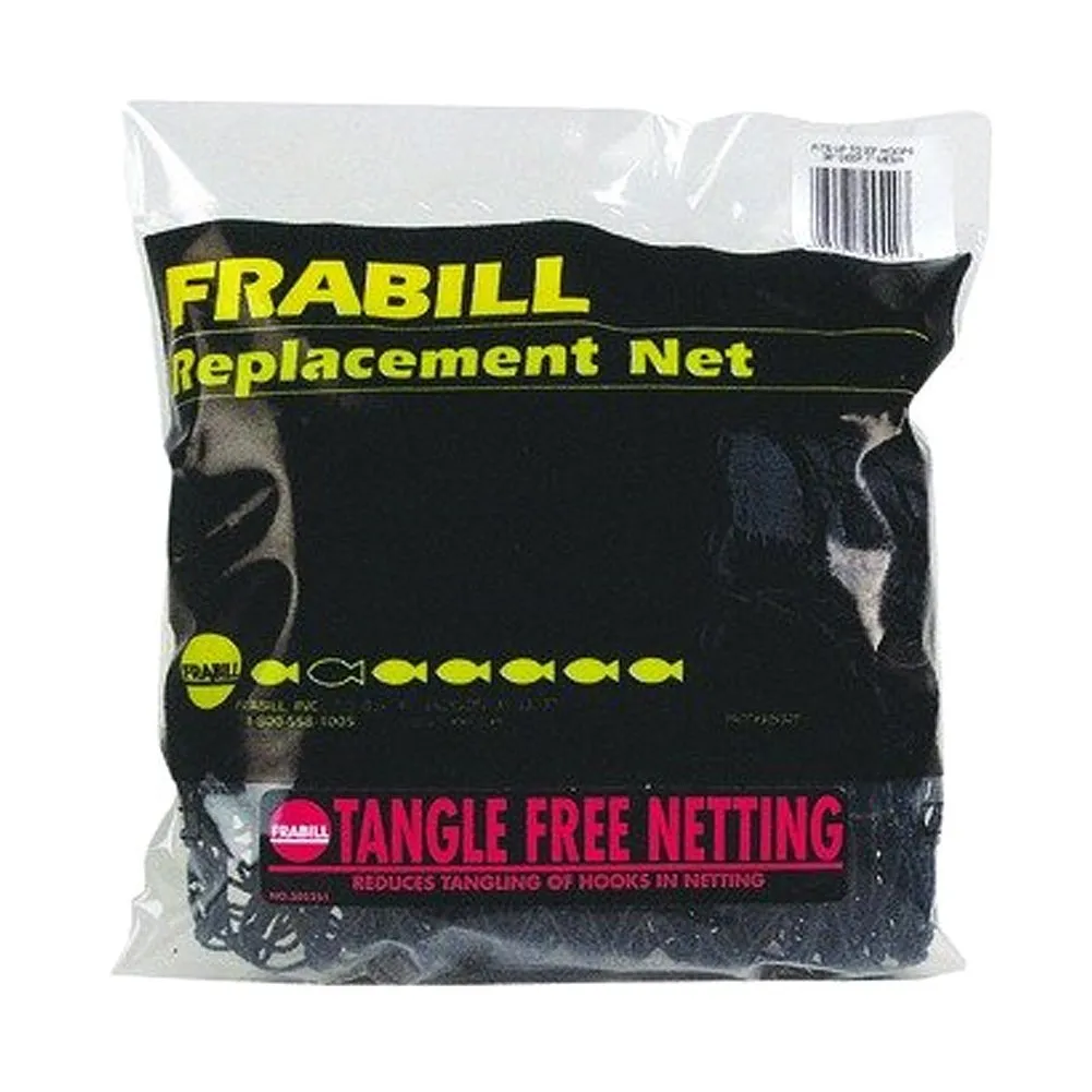 Frabill Rubber Replacement Net, Black 17' x 19' - Multi-Functional Fishing Accessory