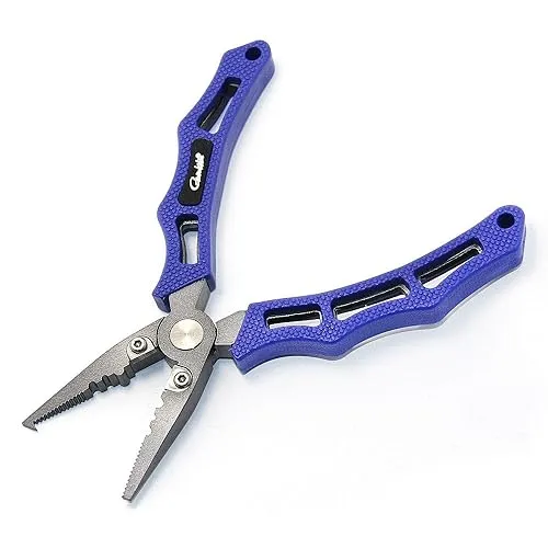 Gamakatsu P002 Fishing Pliers, 6' Stainless Steel, Non-Slip Grip, Sheath & Lanyard Included