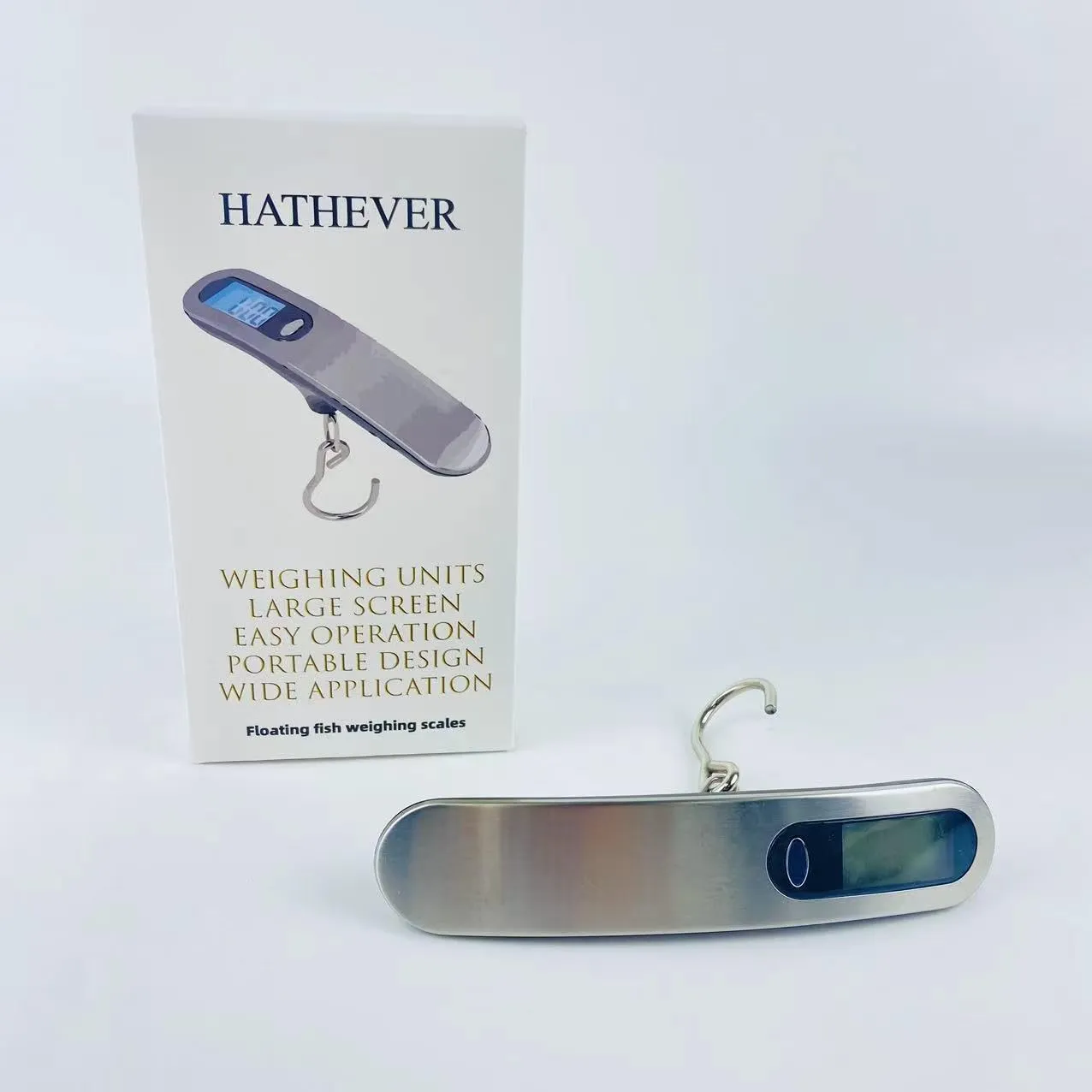 HATHEVER 110lb/50kg Floating Fish Weighing Scale with Backlit LCD Display and Durable Handle