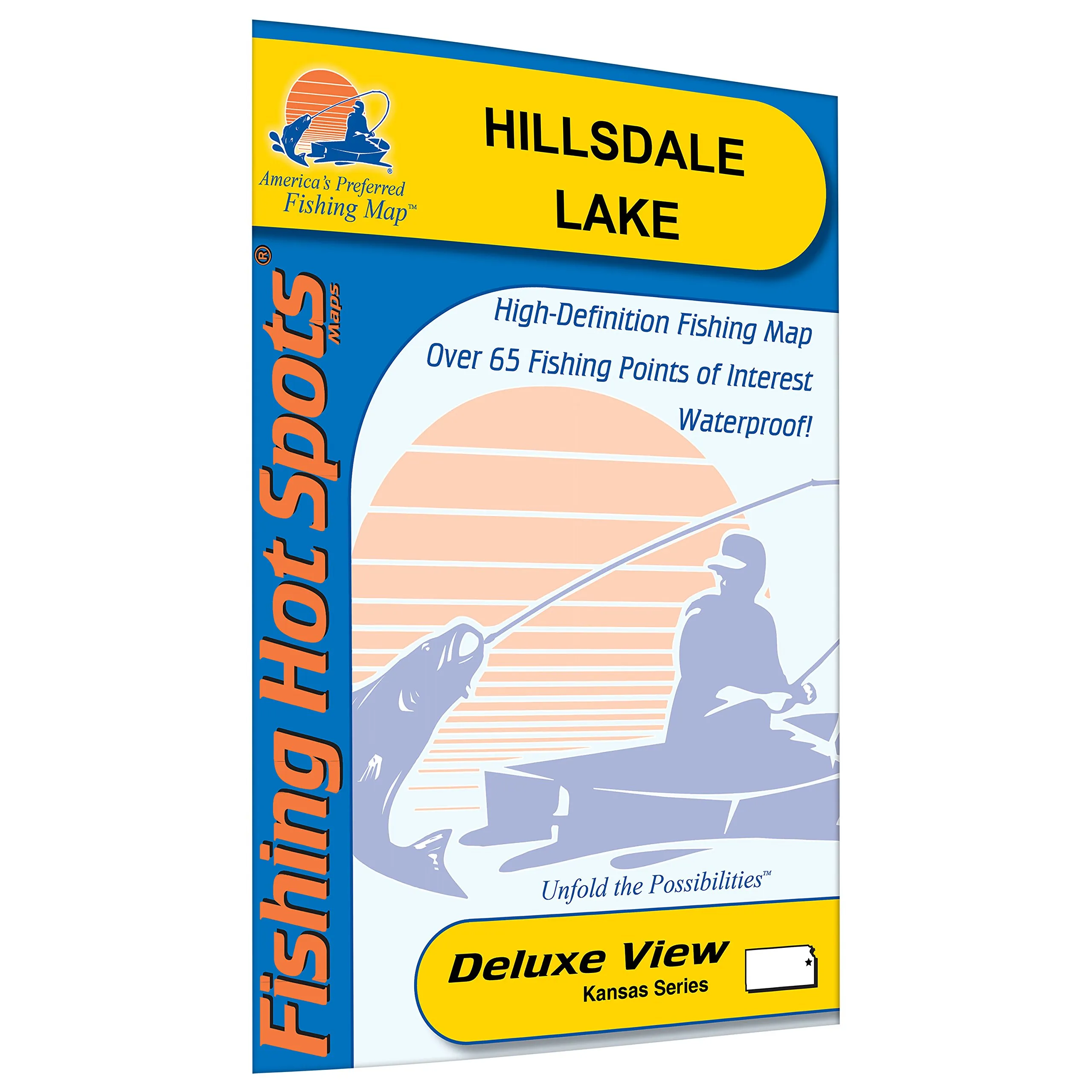 Hillsdale Lake Fishing Map - Waterproof, Durable, Largemouth Bass, Crappie, Catfish, Walleye Guide