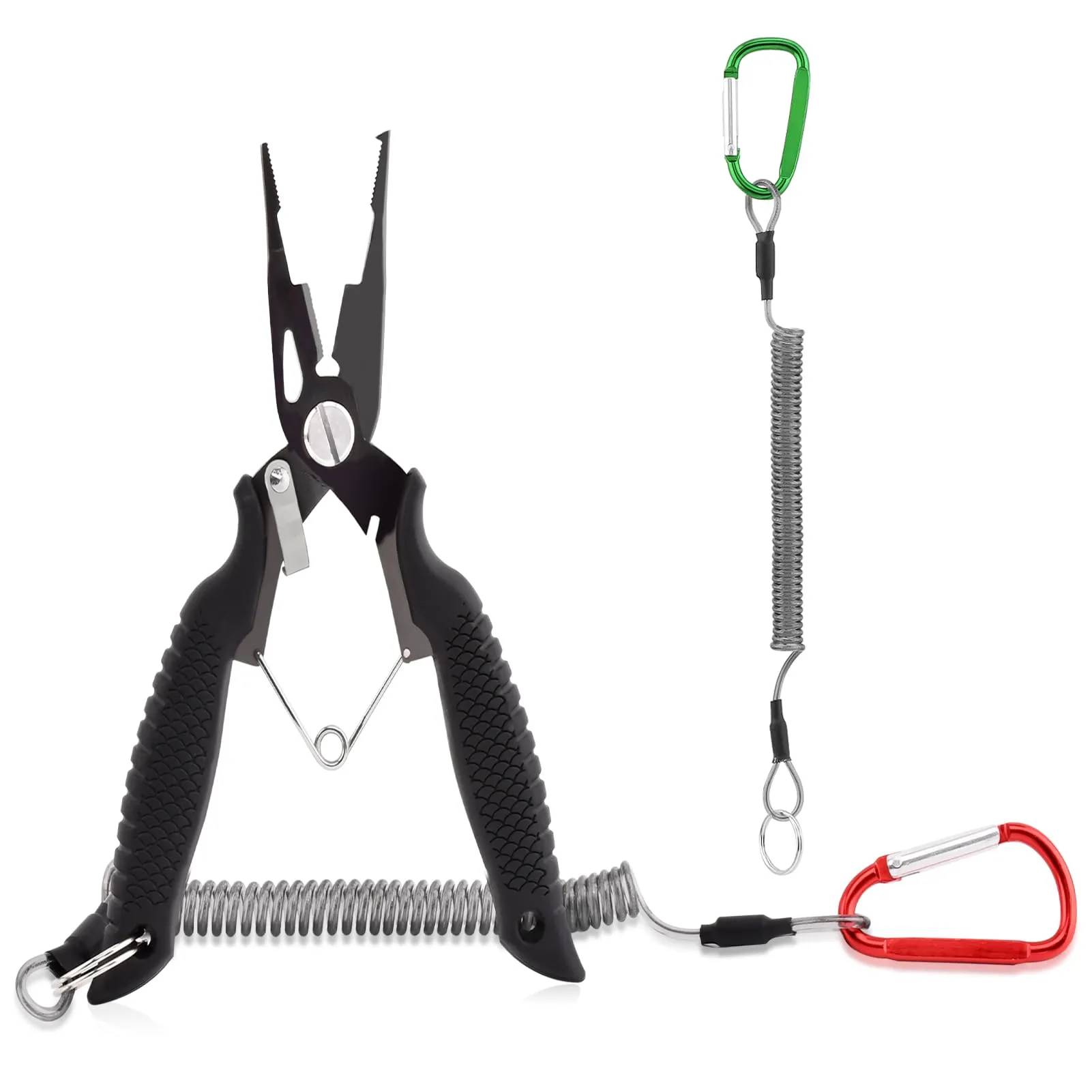 HONUTIGE Fishing Pliers Set, Saltwater Resistant Tools with Lanyard & Sheath for Anglers