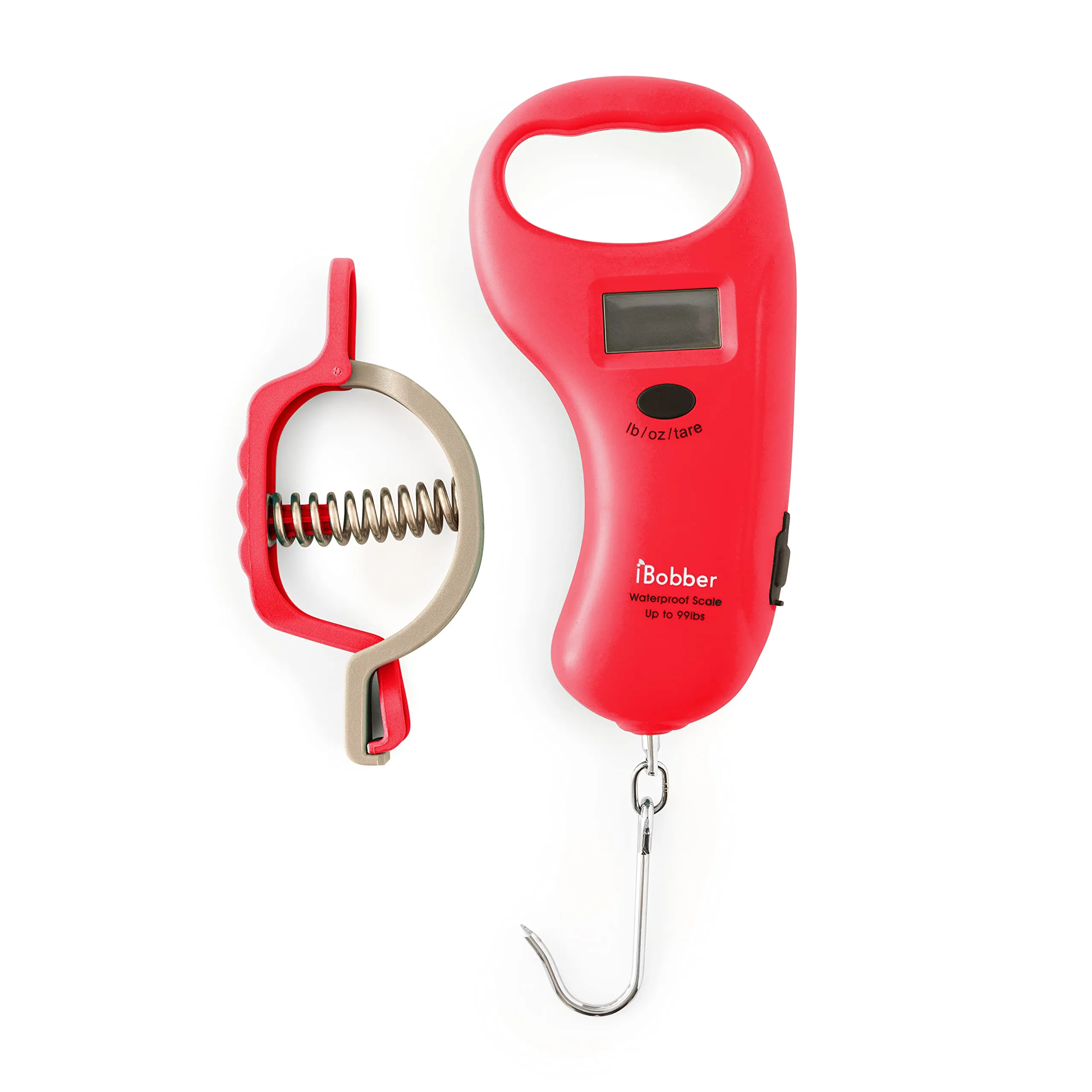 iBobber Waterproof Digital Fish Scale IP68, 99LB Capacity, Quick-Release Gripper & Tape Measure