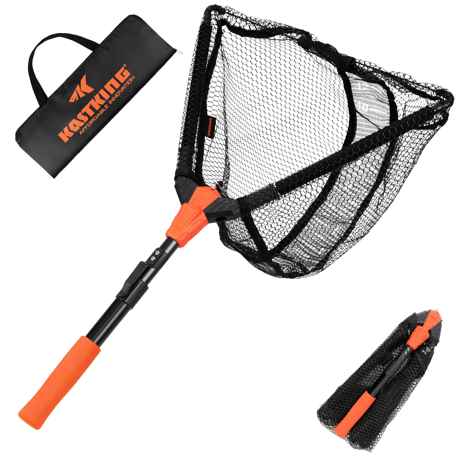 KastKing Pontus Fishing Net 61in Foldable & Lightweight with Length Scale, Aluminum Handle, Fish-Friendly