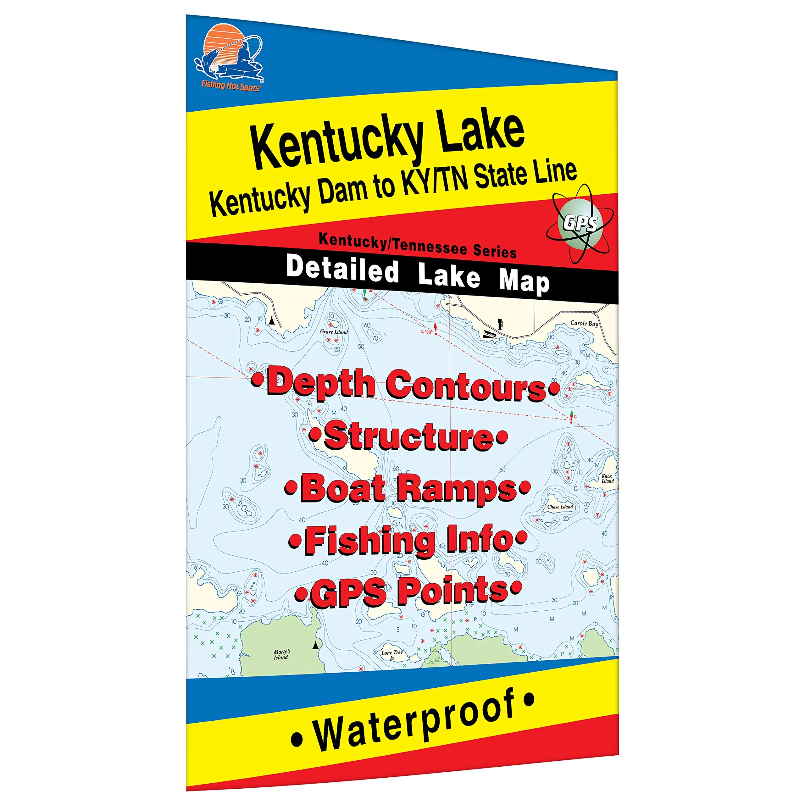 Kentucky Lake-North Fishing Map - Durable Waterproof, Expertly Researched Largemouth & Crappie Areas