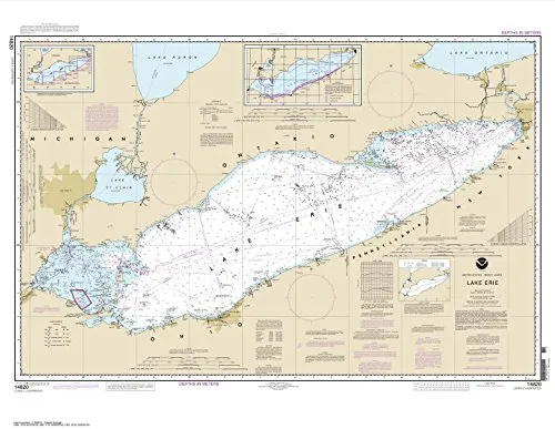 Lake Erie Nautical Chart 33'x42.6' - NOAA Certified, Water-Resistant, Display Quality