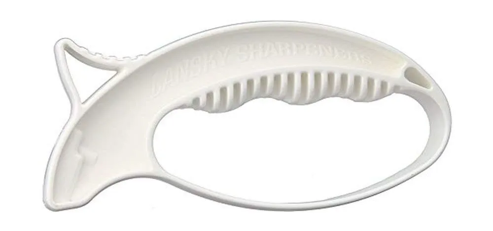 Lansky Quick Edge Fillet & Bait Knife Sharpener - Ergonomic, Replaceable Carbide Element, White