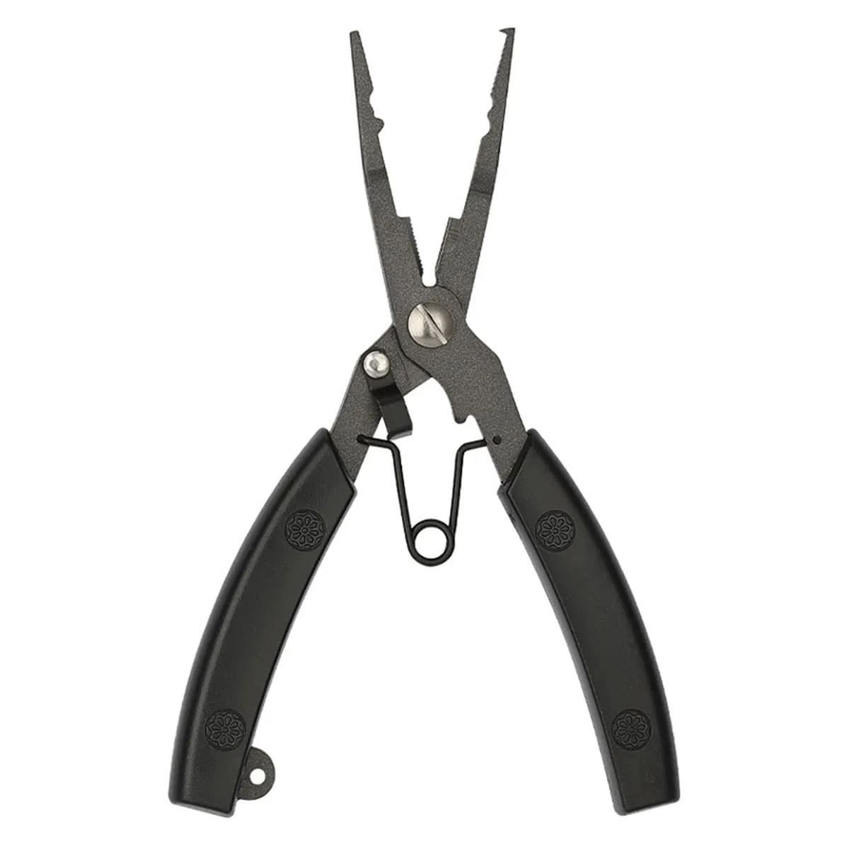 Lightweight Black Aviation Aluminum Fishing Pliers with Line Cutters, De-Hookers & Scissors