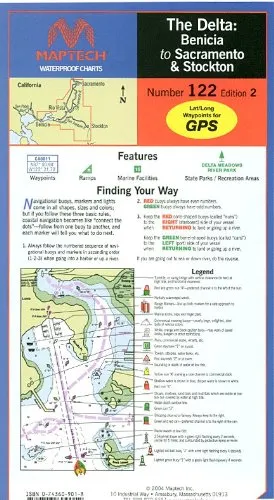 Maptech Waterproof Chart Delta-Benicia to Sacramento 2nd Edition - 24'x36', GPS Waypoints Included