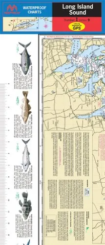 Maptech WPC001 Flip-Fold Waterproof Chart for Long Island Sound - Tear-Resistant & Pre-Plotted