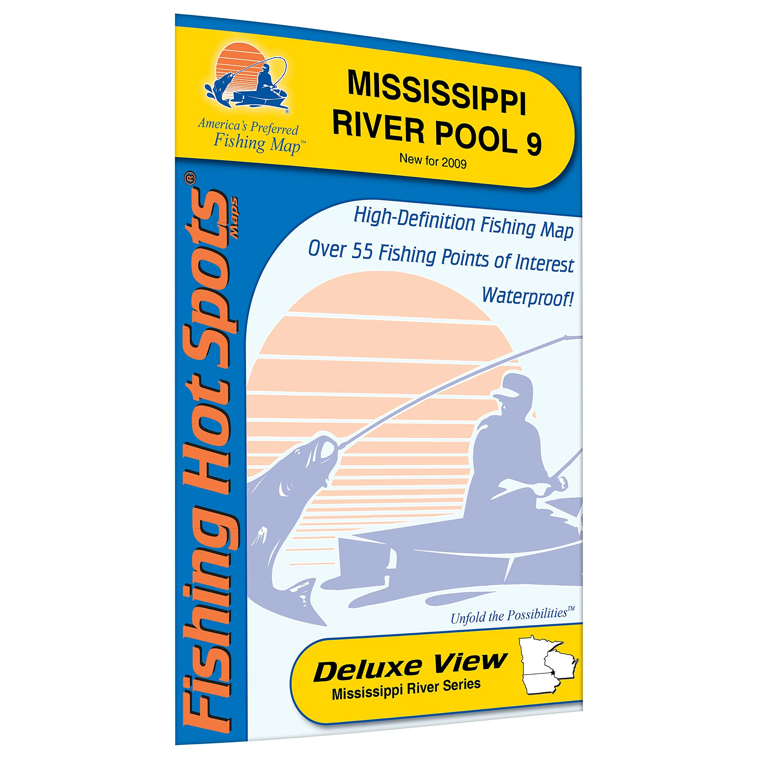 Mississippi River-Pool 9 Fishing Map - Waterproof, Durable & Expertly Researched Fishing Guide