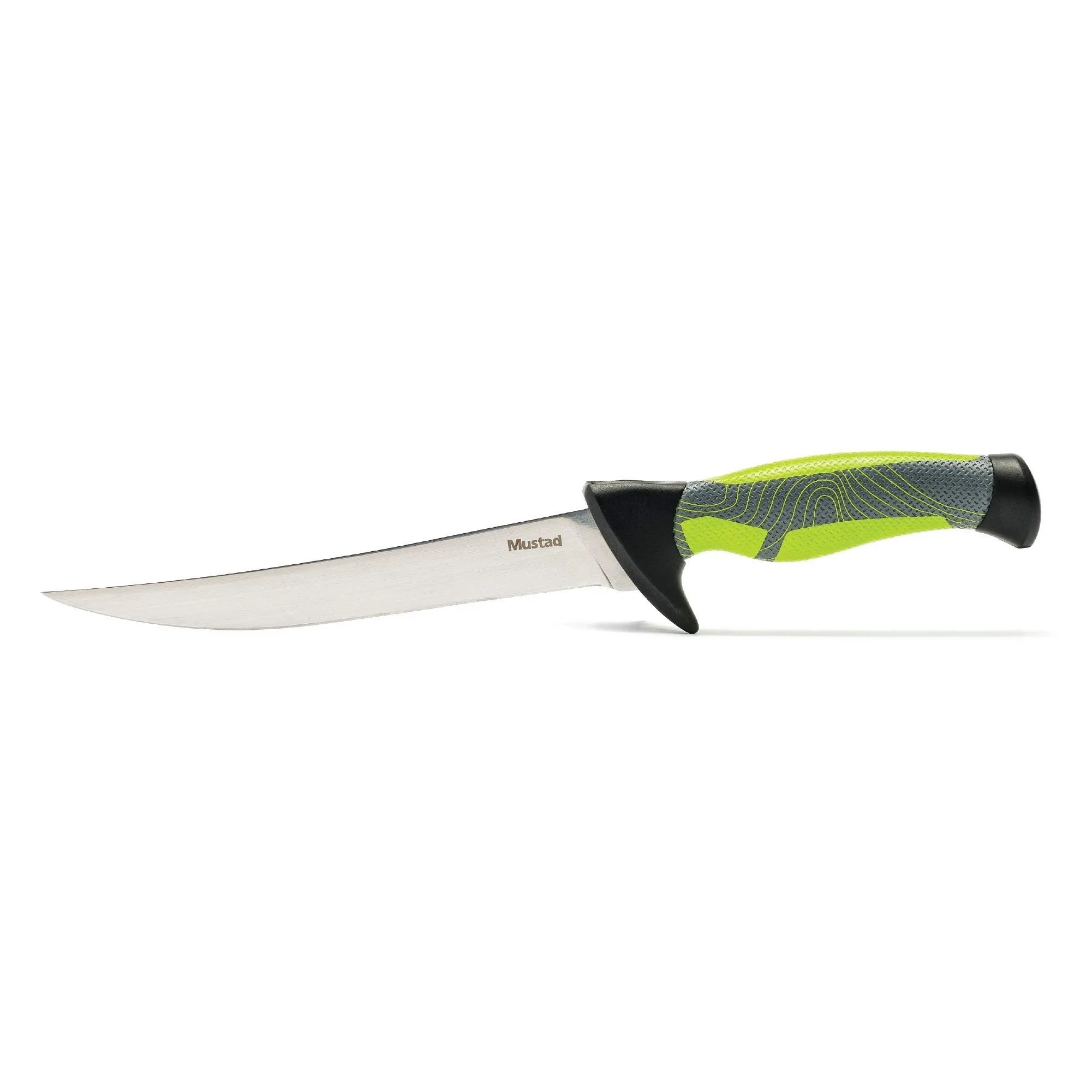 Mustad 7' Fillet Knife with Ergonomic Handle and Textured Grip, Teflon Coated Blade