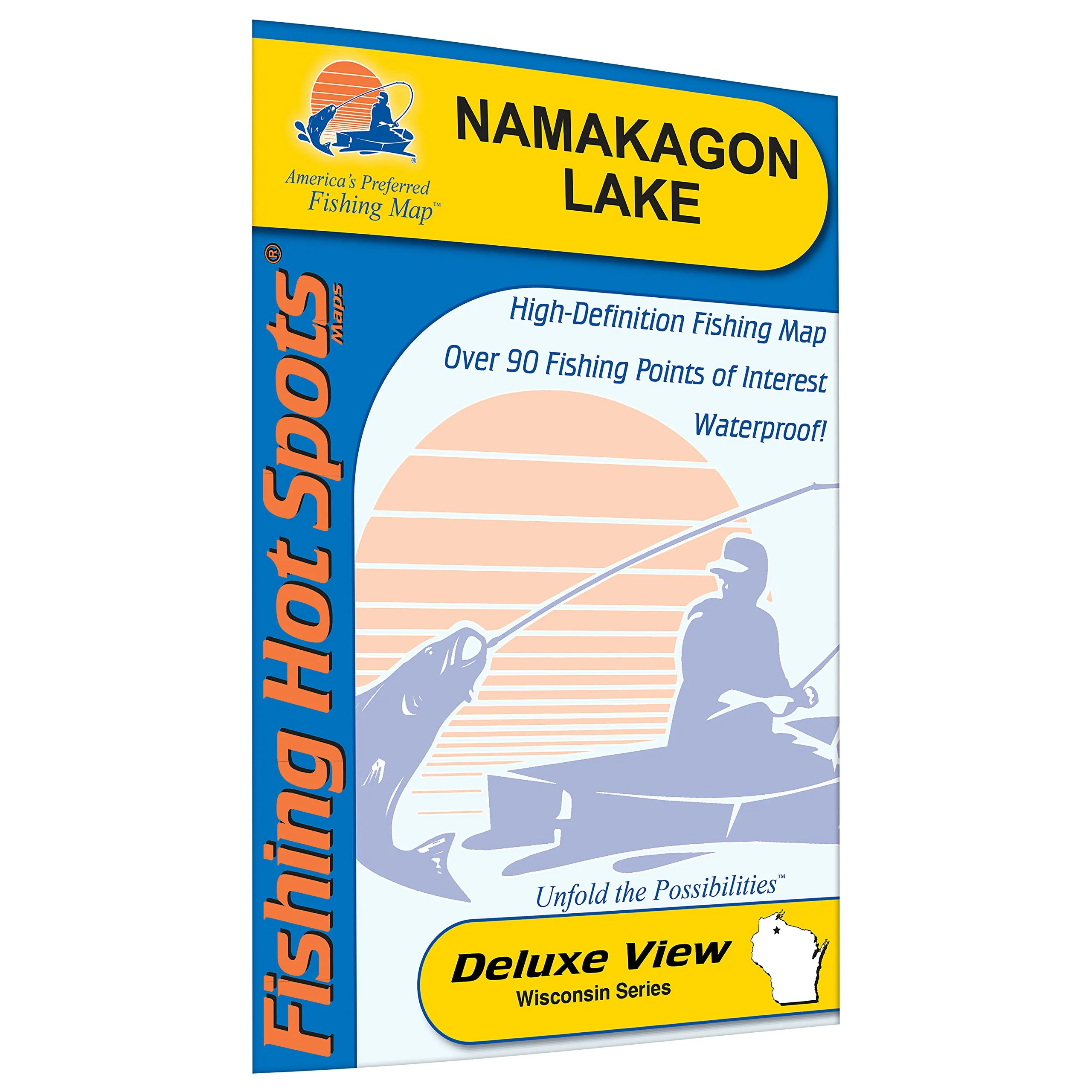 Namakagon Fishing Map for Walleye & Muskie, Durable Waterproof Material, Bayfield Co