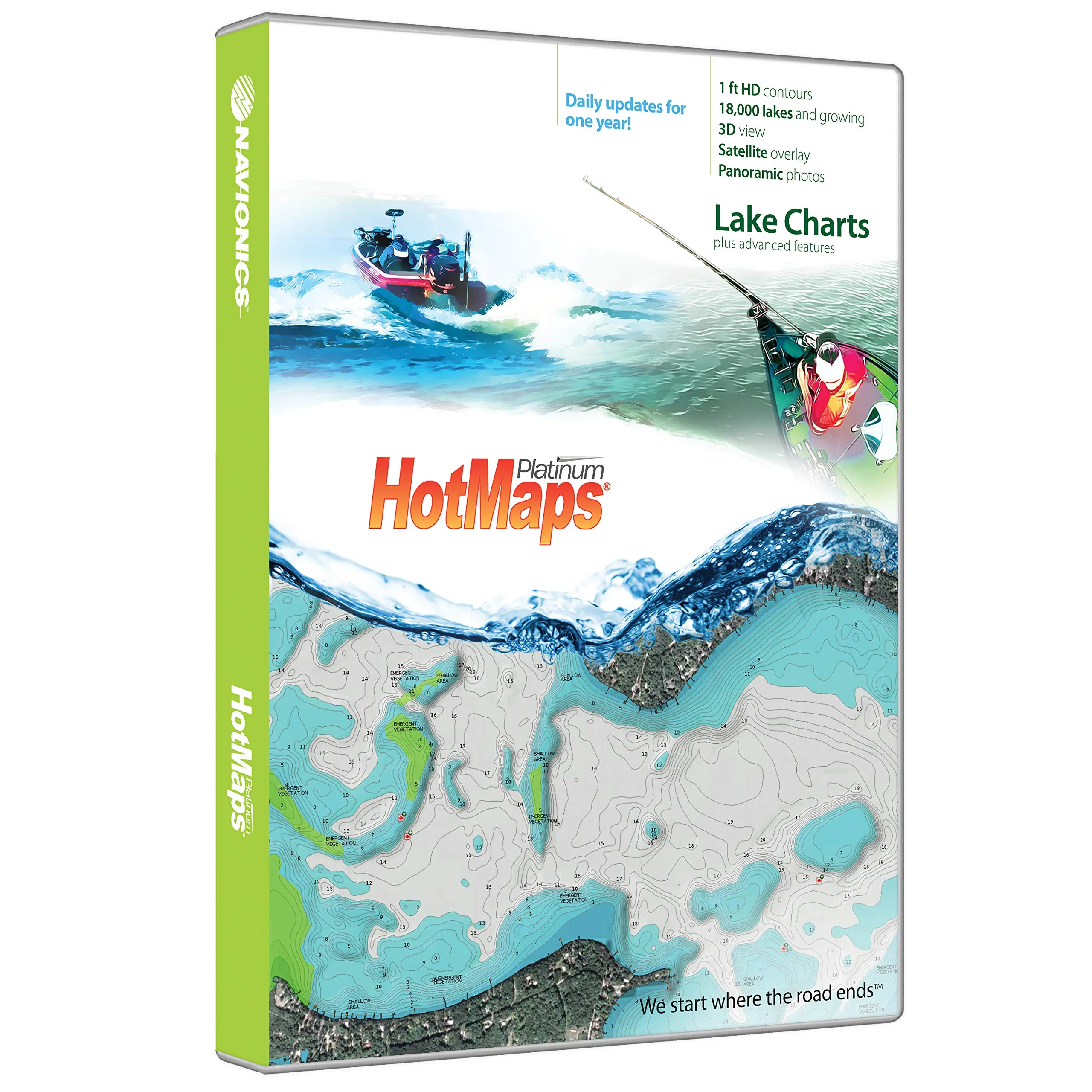 Navionics HotMaps Platinum SD South - Comprehensive Lake Charts with 3D View & SonarChart