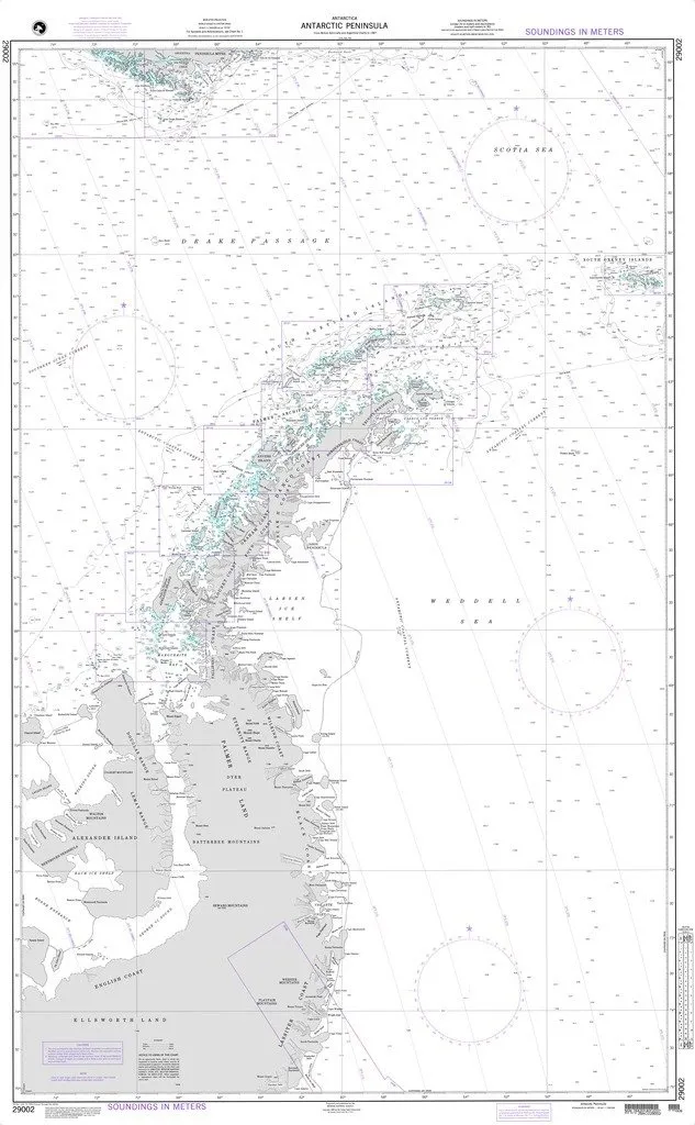 NGA Chart 29002: Antarctic Peninsula - Water Resistant Nautical Chart for Mariners