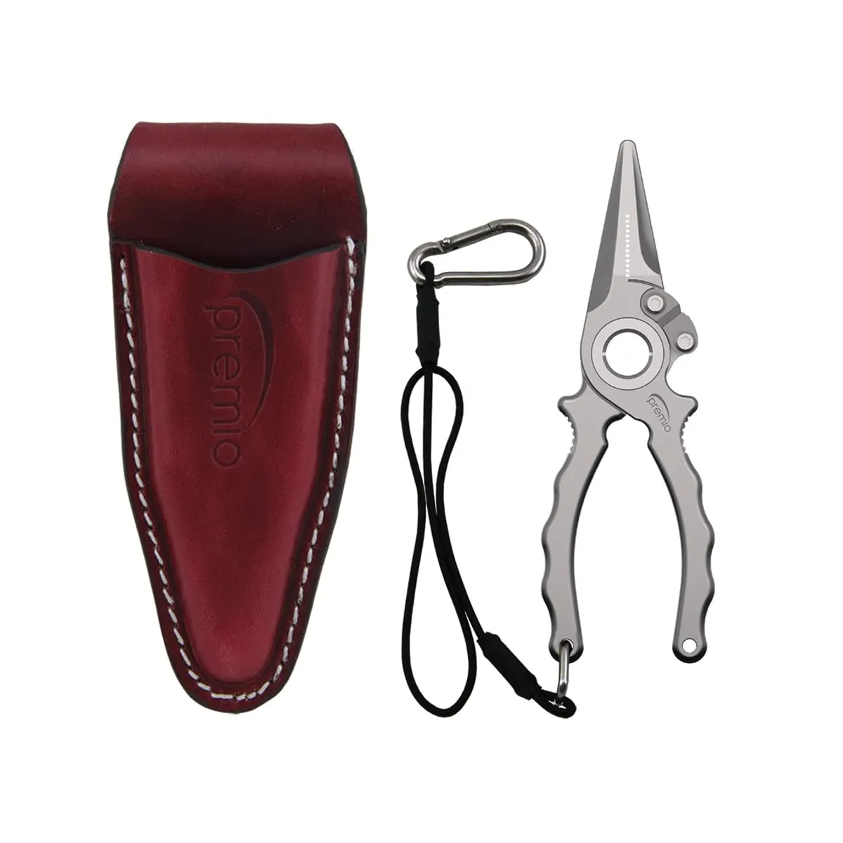 Premio 5.5' Titanium Fishing Pliers with Side Cutters & Leather Sheath