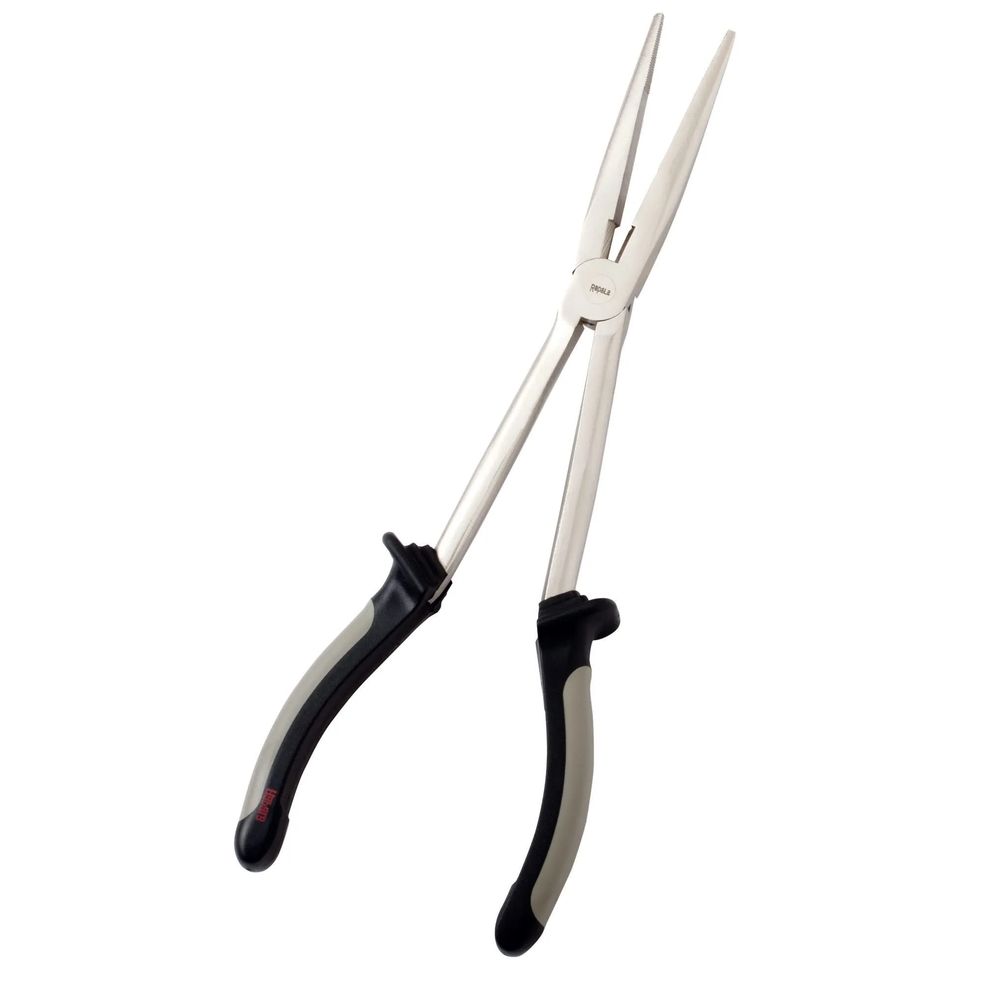 Rapala Long Reach Pliers 11' Nickel/Black - Extended Reach, Side Cutter, Co-Molded Handles