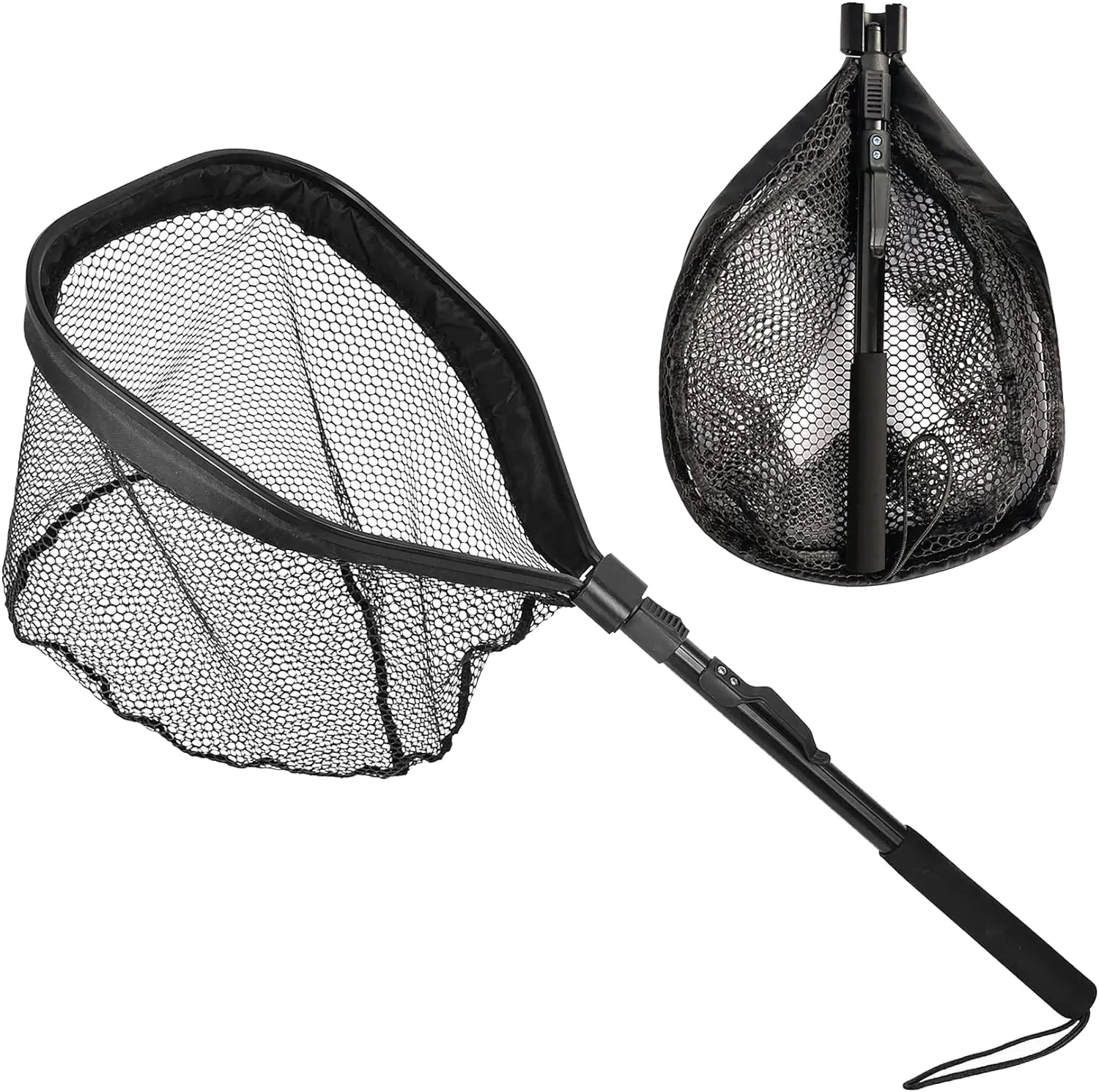 Riverruns Fishing Net - Floating Landing Net with Adjustable Head, Eco-Friendly Mesh, Lightweight