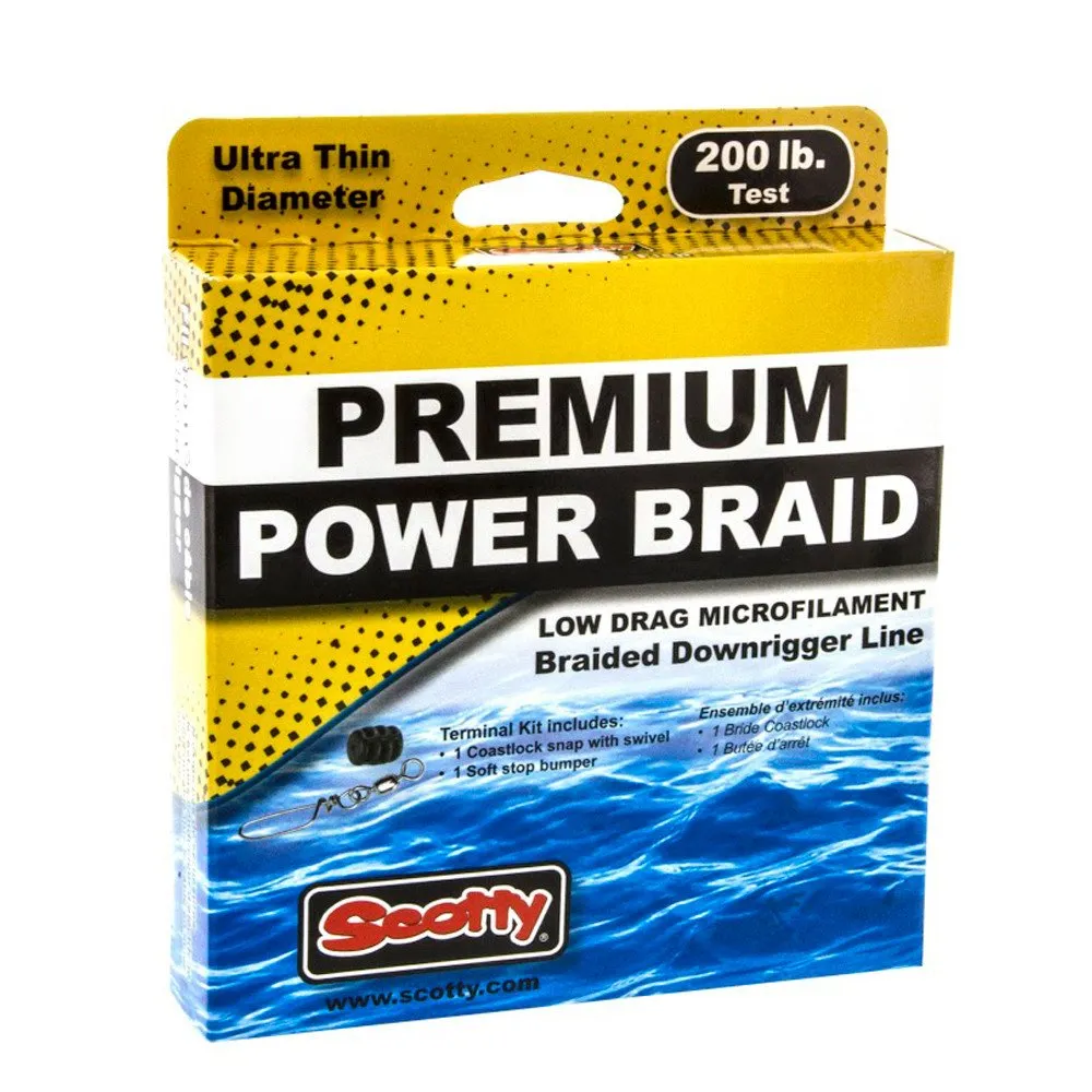 Scotty Premium Power Braid Downrigger Line - 400ft, 200lb Test, Durable Fishing Line