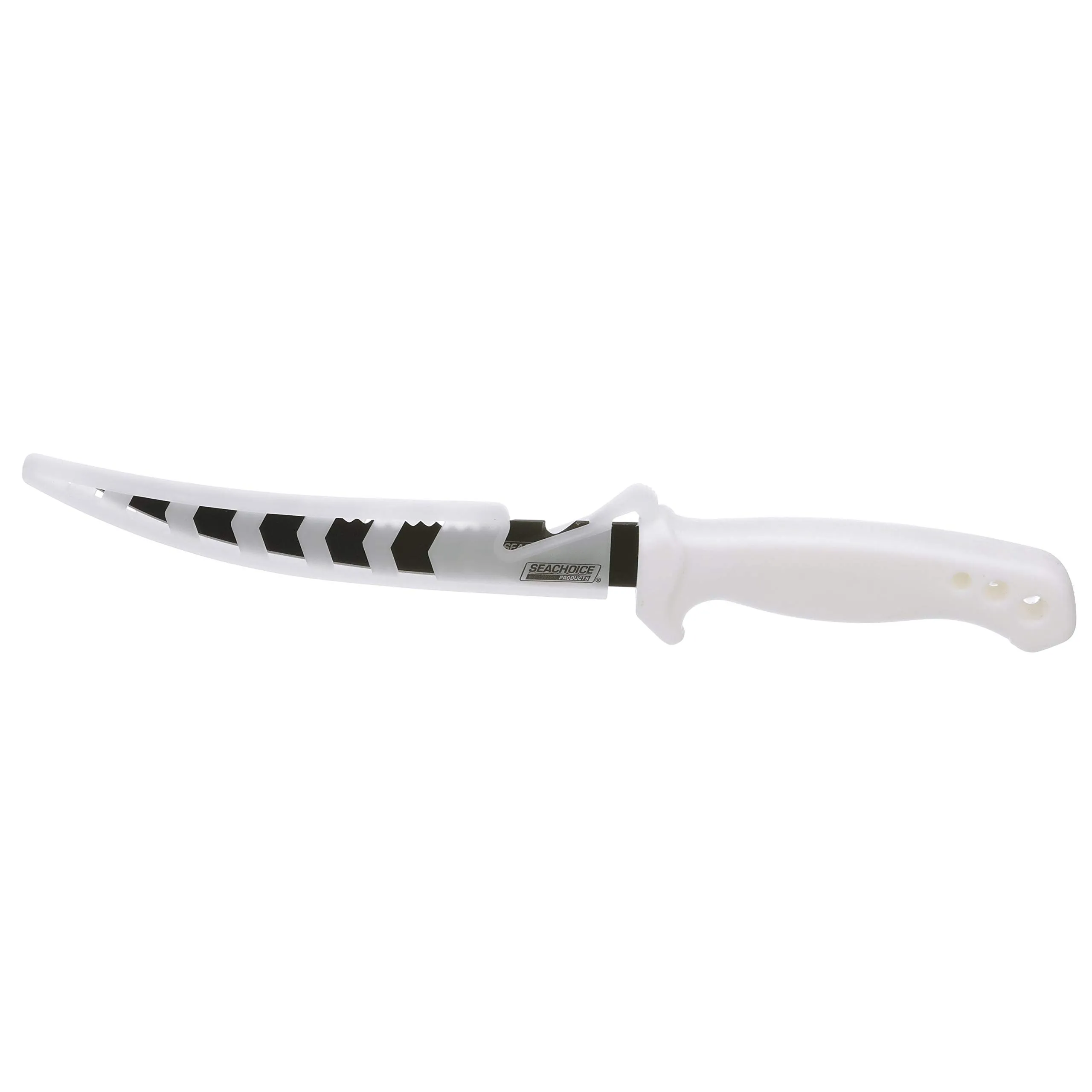 Seachoice 6-Inch Stainless Steel Filet Knife with Locking Sheath and Comfortable Handle