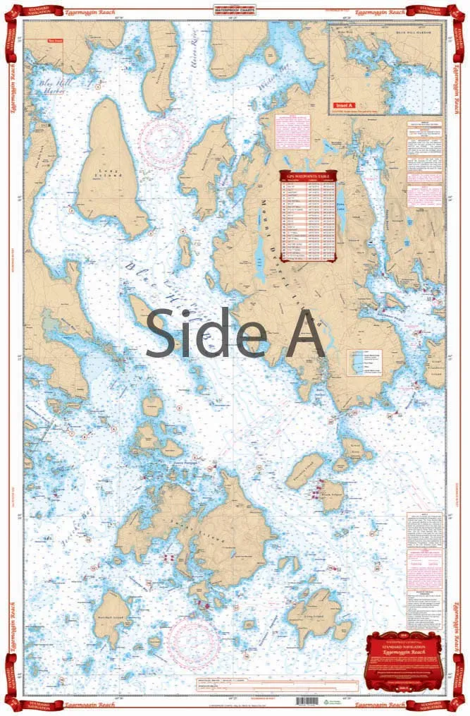 Standard Navigation Chart 104 Eggemoggin Reach to Blue Hill, Waterproof, Easy-to-Read, 25'x38'