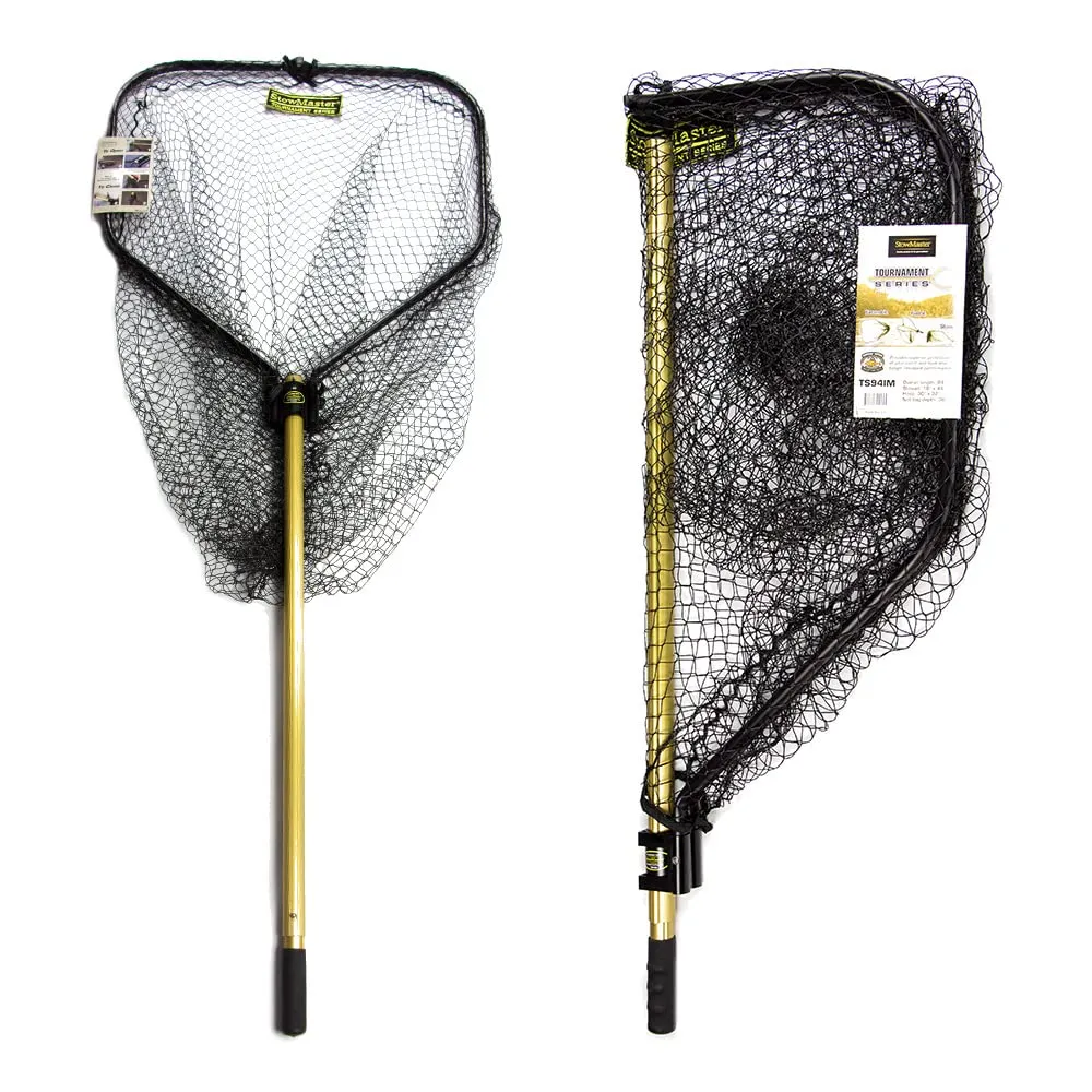 StowMaster TS94IM Tournament Series Landing Net, Gold/Black, 30x32 inches, 94-inch Telescoping Handle