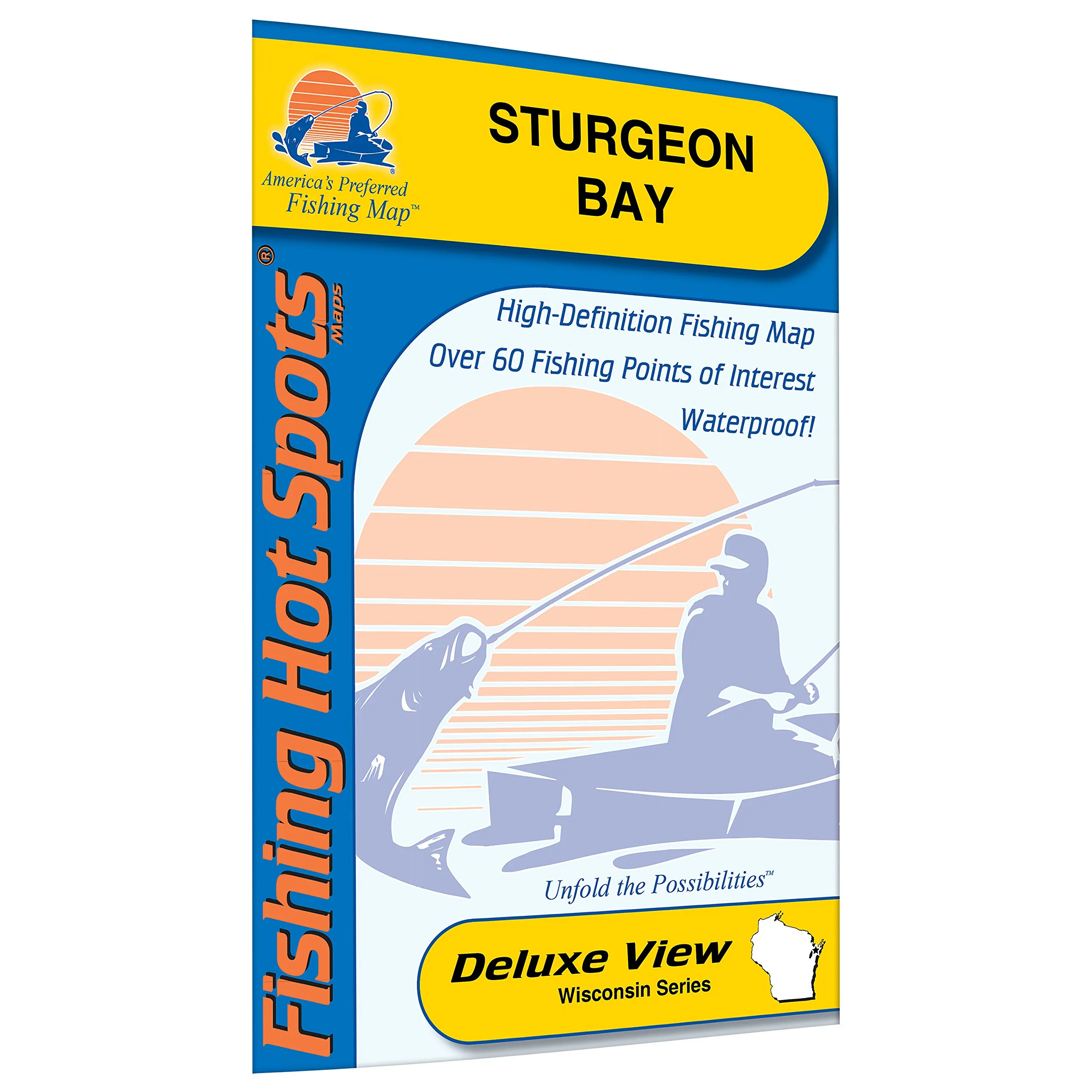 Sturgeon Bay Fishing Map for Anglers, Durable Waterproof Design, Smallmouth, Walleye & Muskie