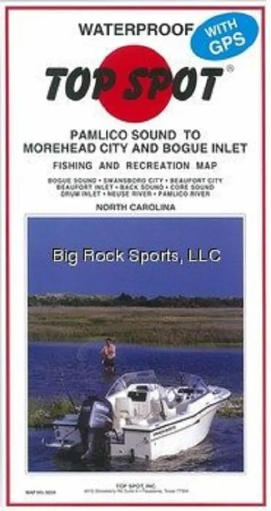 Topspot Map N239 Pamlico Sound Fishing Equipment - 33.02x17.78 cm, Lightweight, USA Made