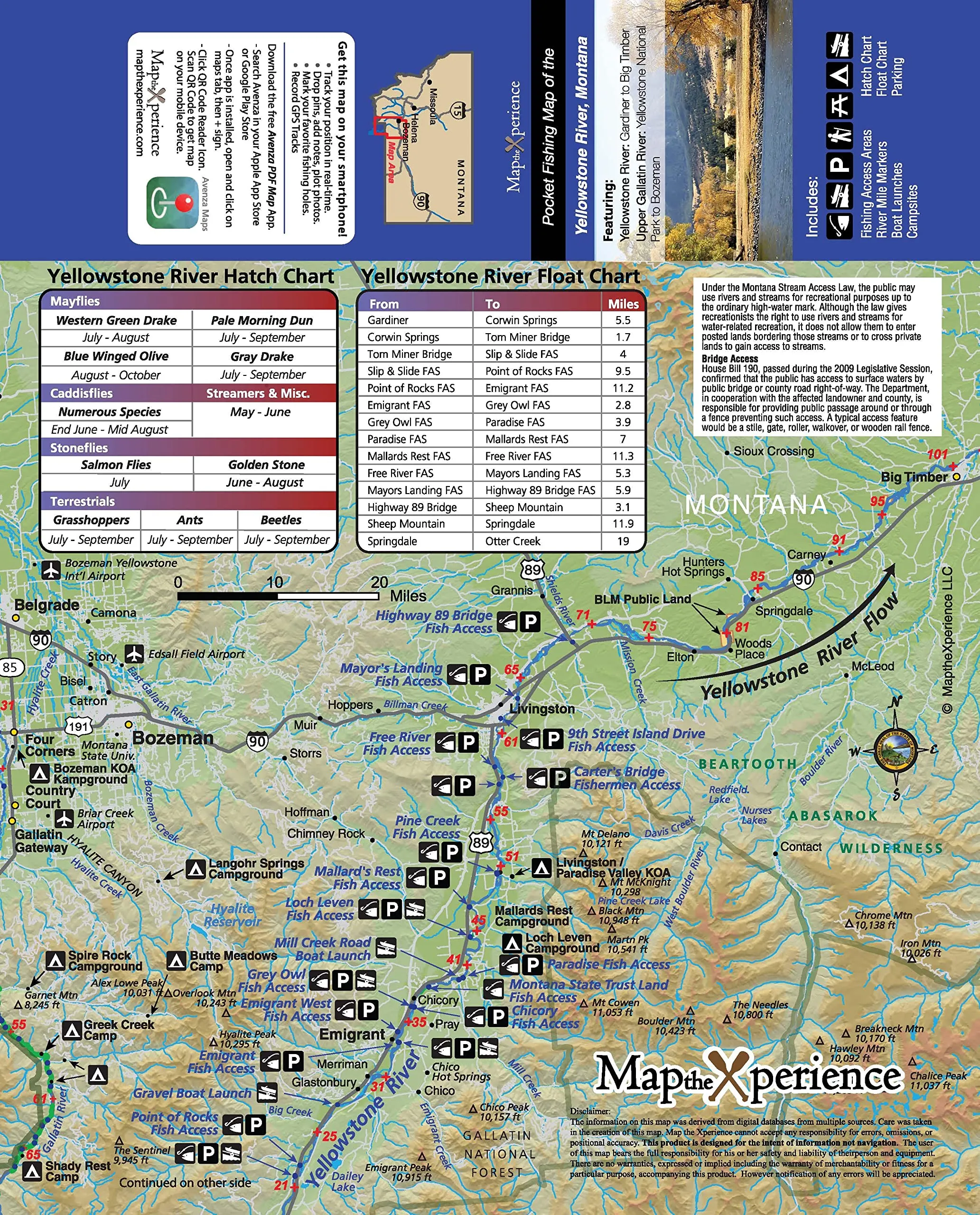 Yellowstone River/Upper Gallatin River Fishing Map - GPS Accurate, Mobile-Friendly, Montana